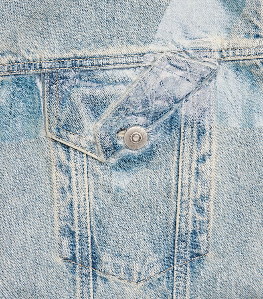 Maison Margiela Mens Distressed Denim Jacket Ice Blue Image 6