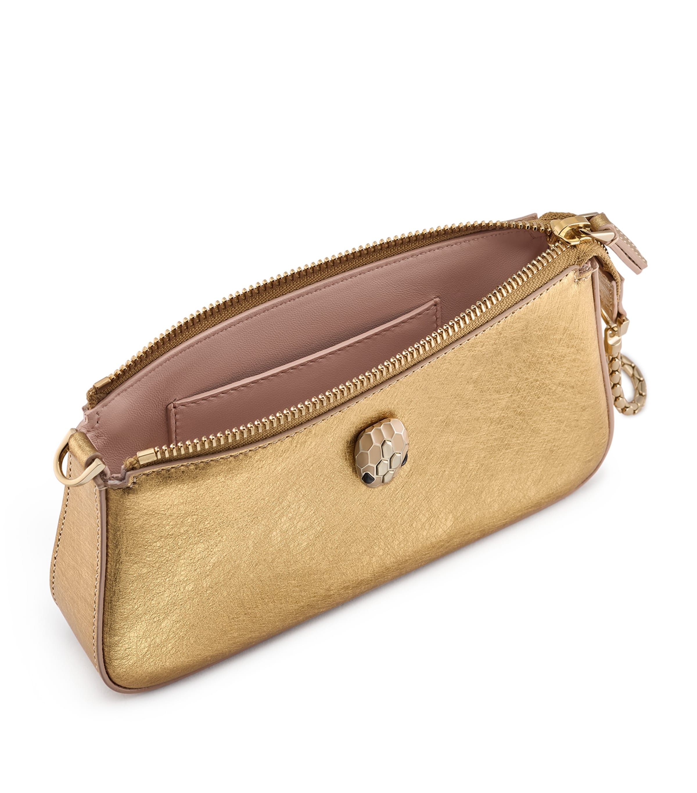 Leather Serpenti Forever Clutch Bag GOLD Image 3