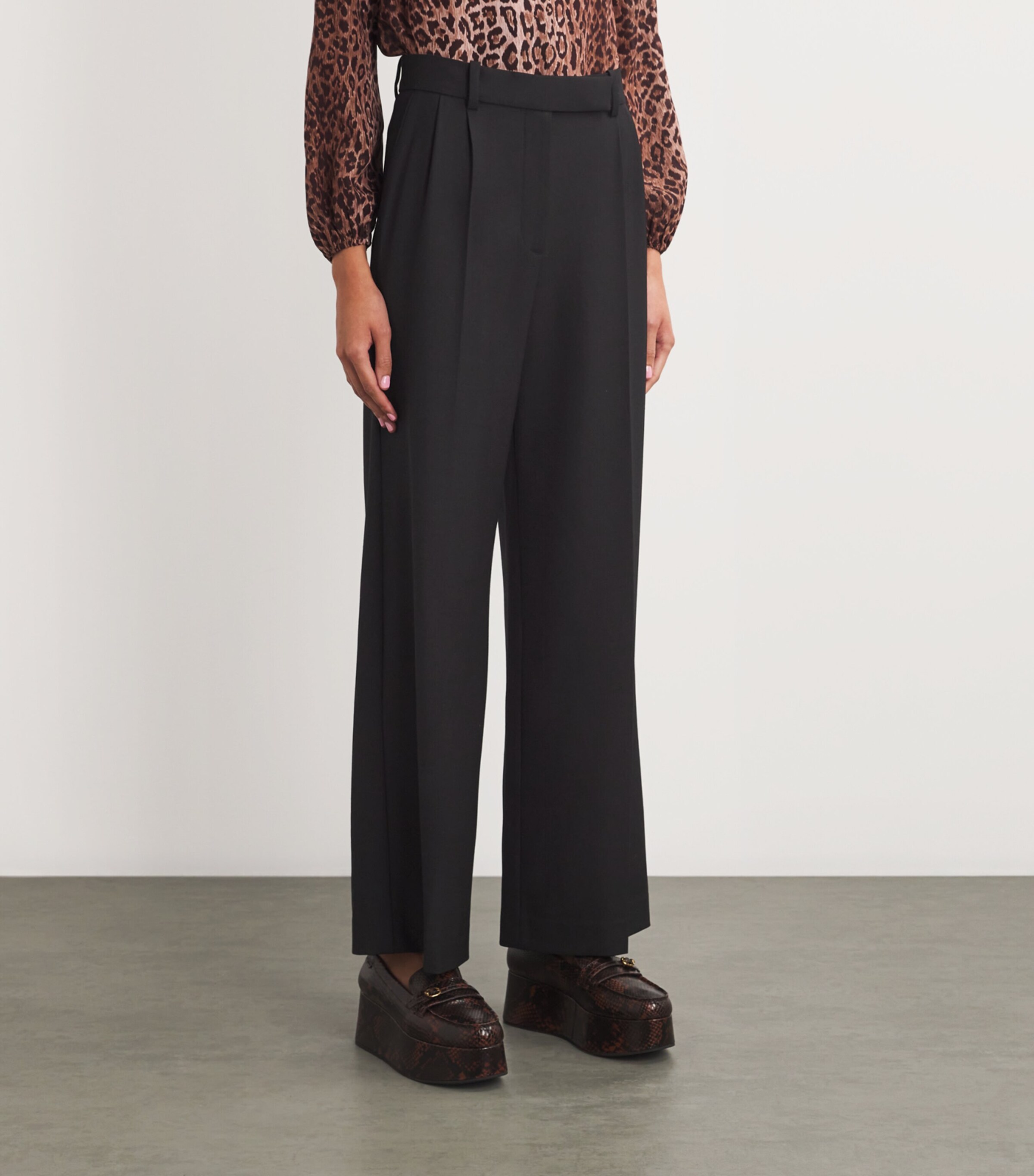 Tailored High-Rise Trousers BLACK Image 3