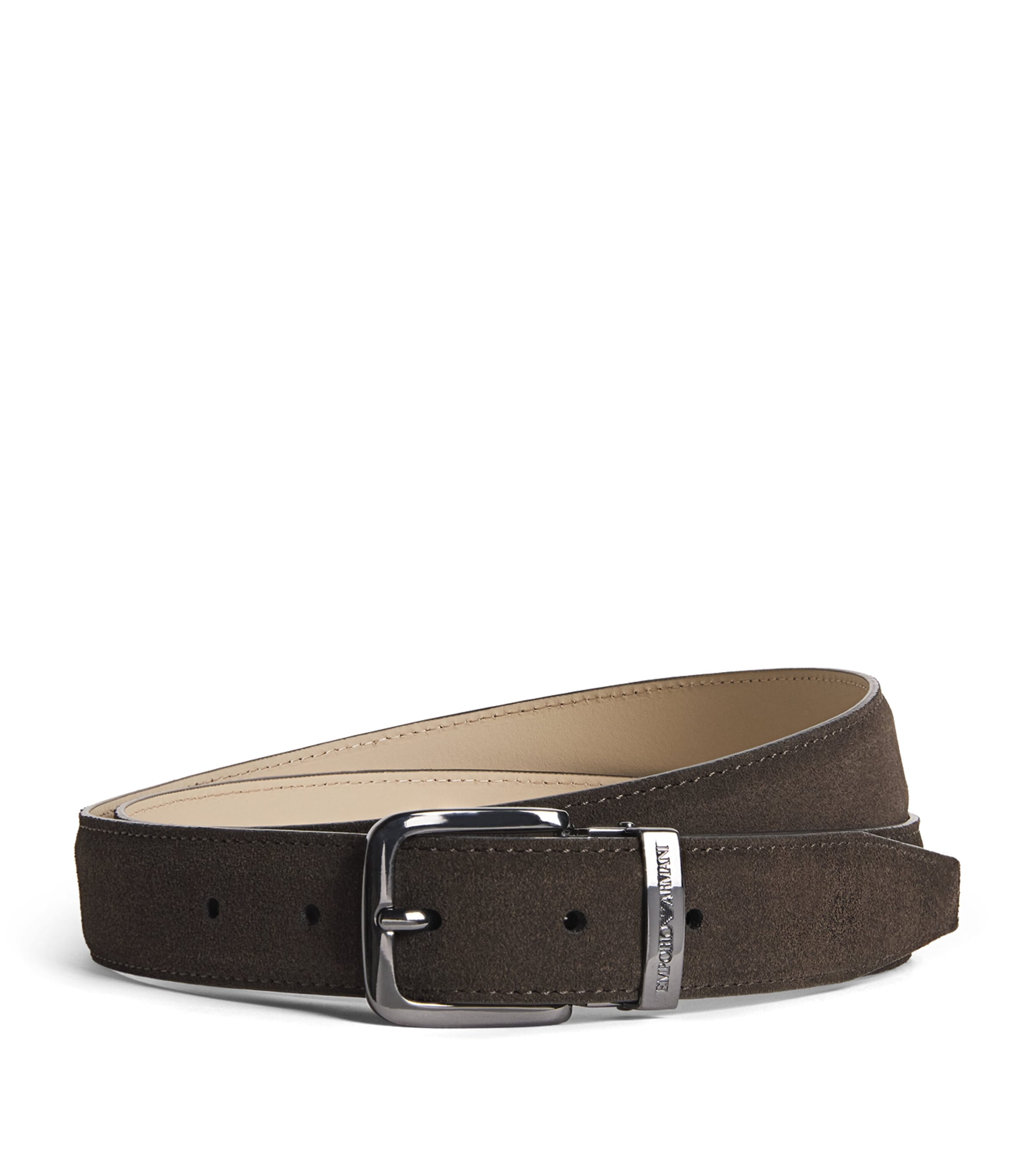 Emporio Armani Mens Leather Buckle Belt Image 1