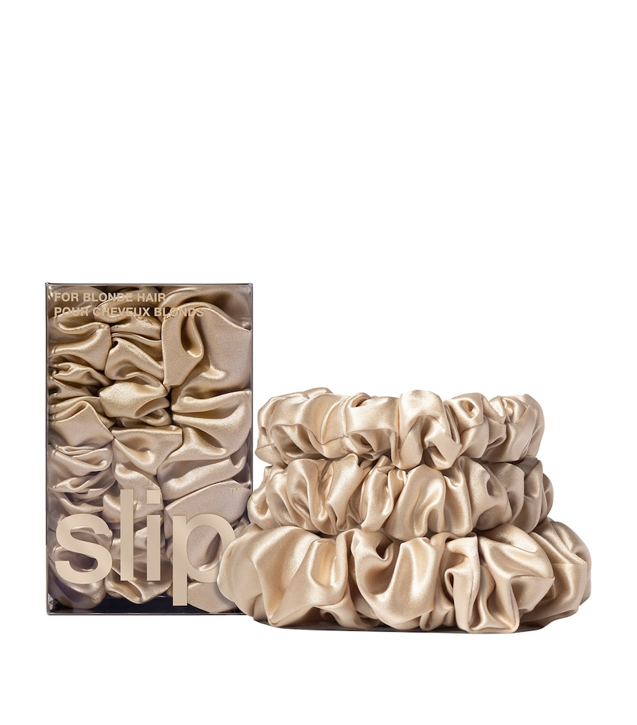 Silk Back To Basics Scrunchies (Set of 3) BLONDE Image 1