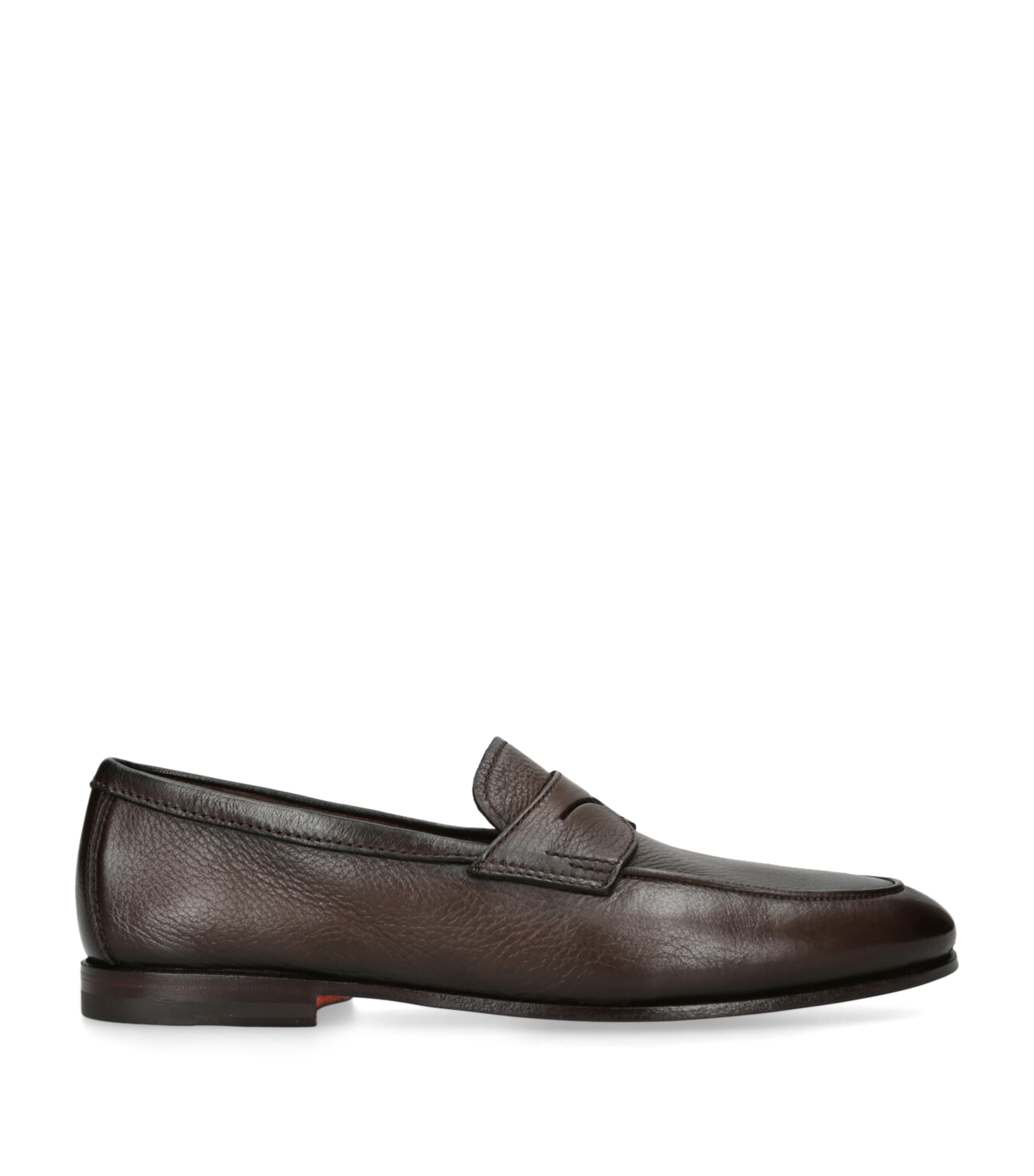 Grained Leather Carlos Loafers DARK BROWN Image 1