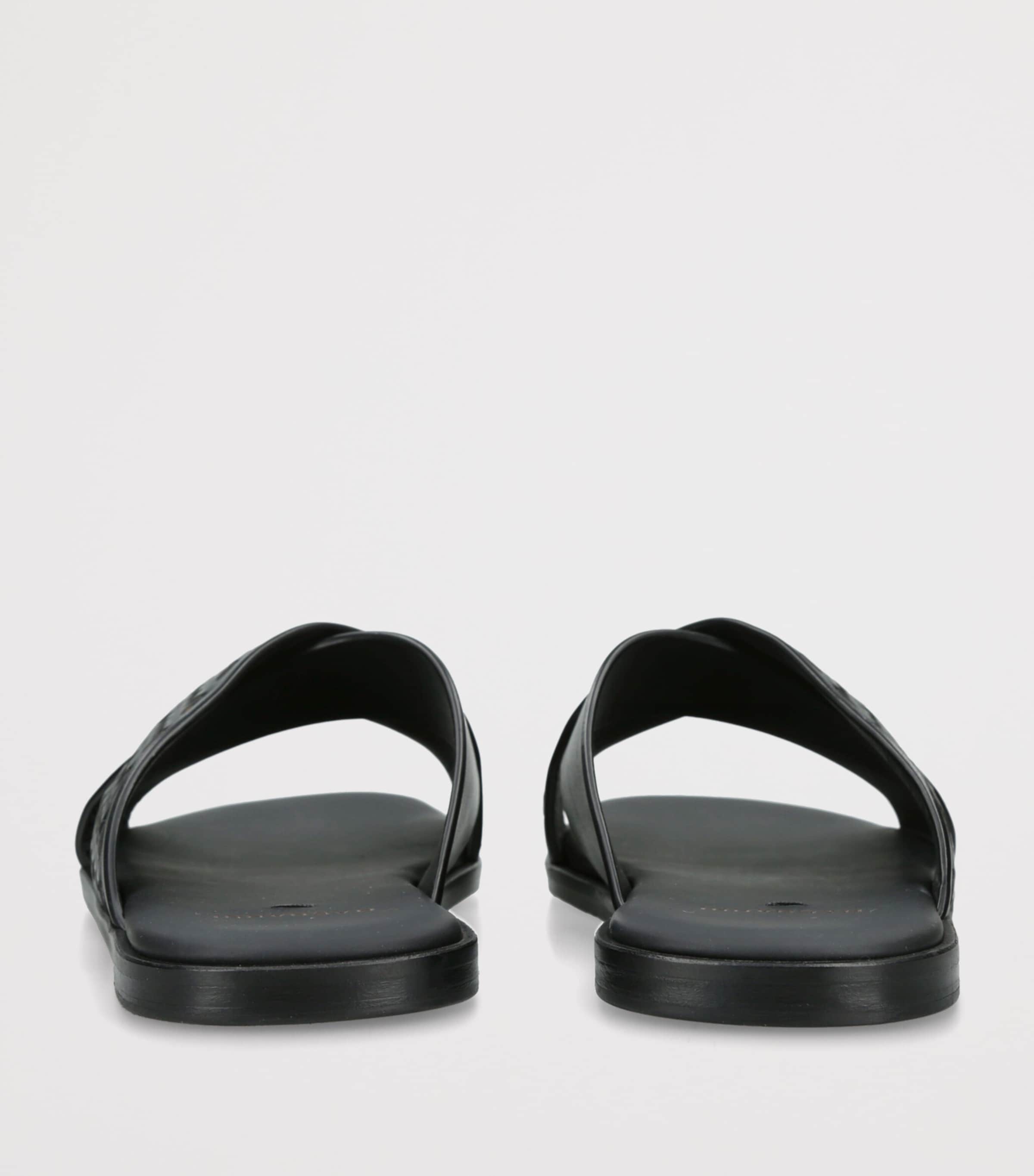 Magnanni Woven Leather Cross Sandals Black Image 2
