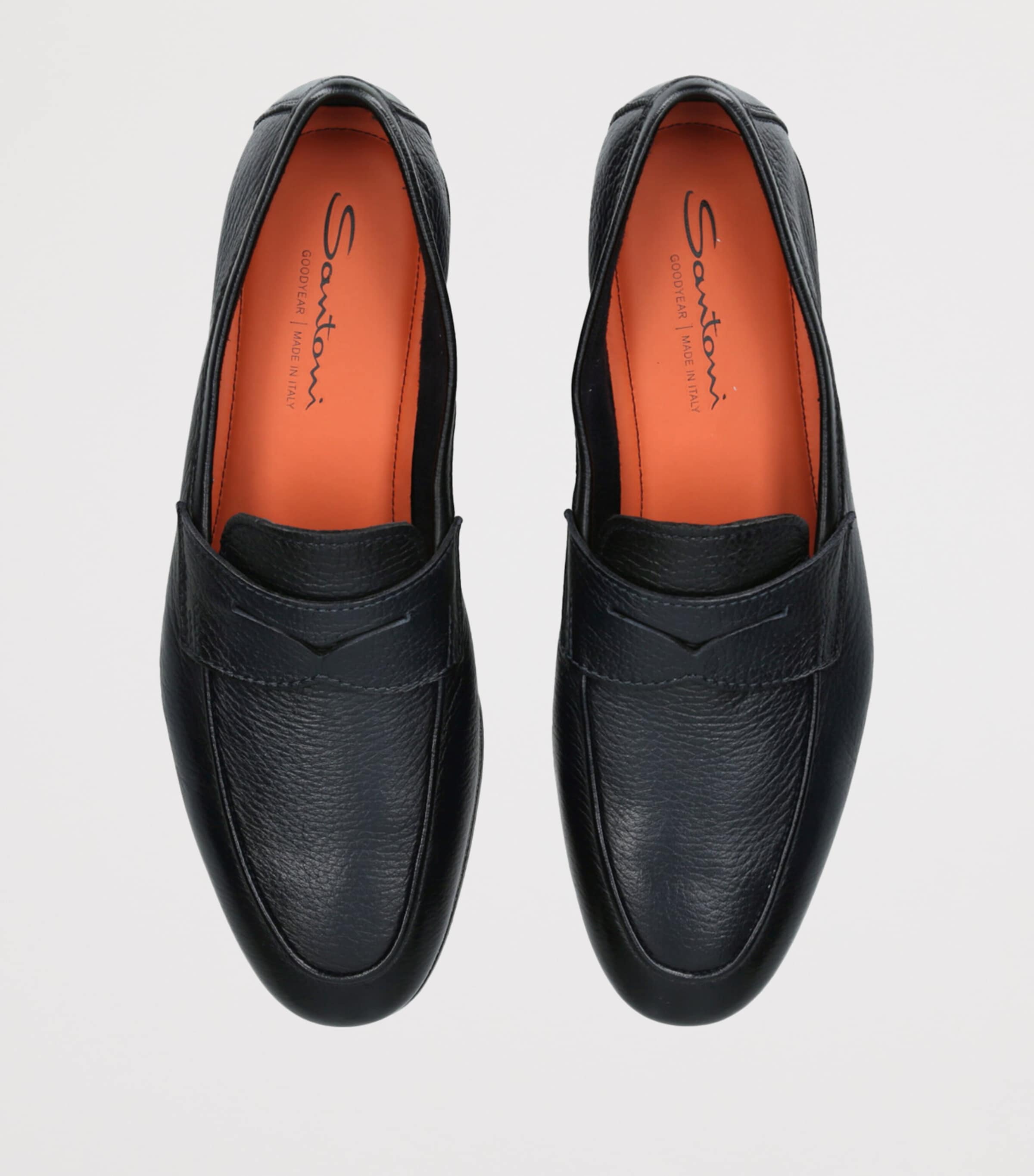 Grained Leather Carlo Loafers NAVY Image 4