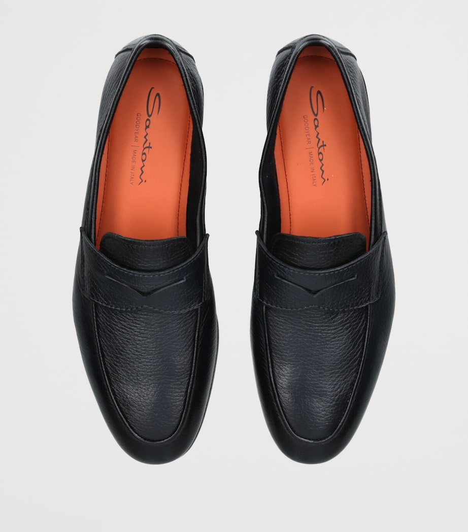 Grained Leather Carlo Loafers NAVY Image 4
