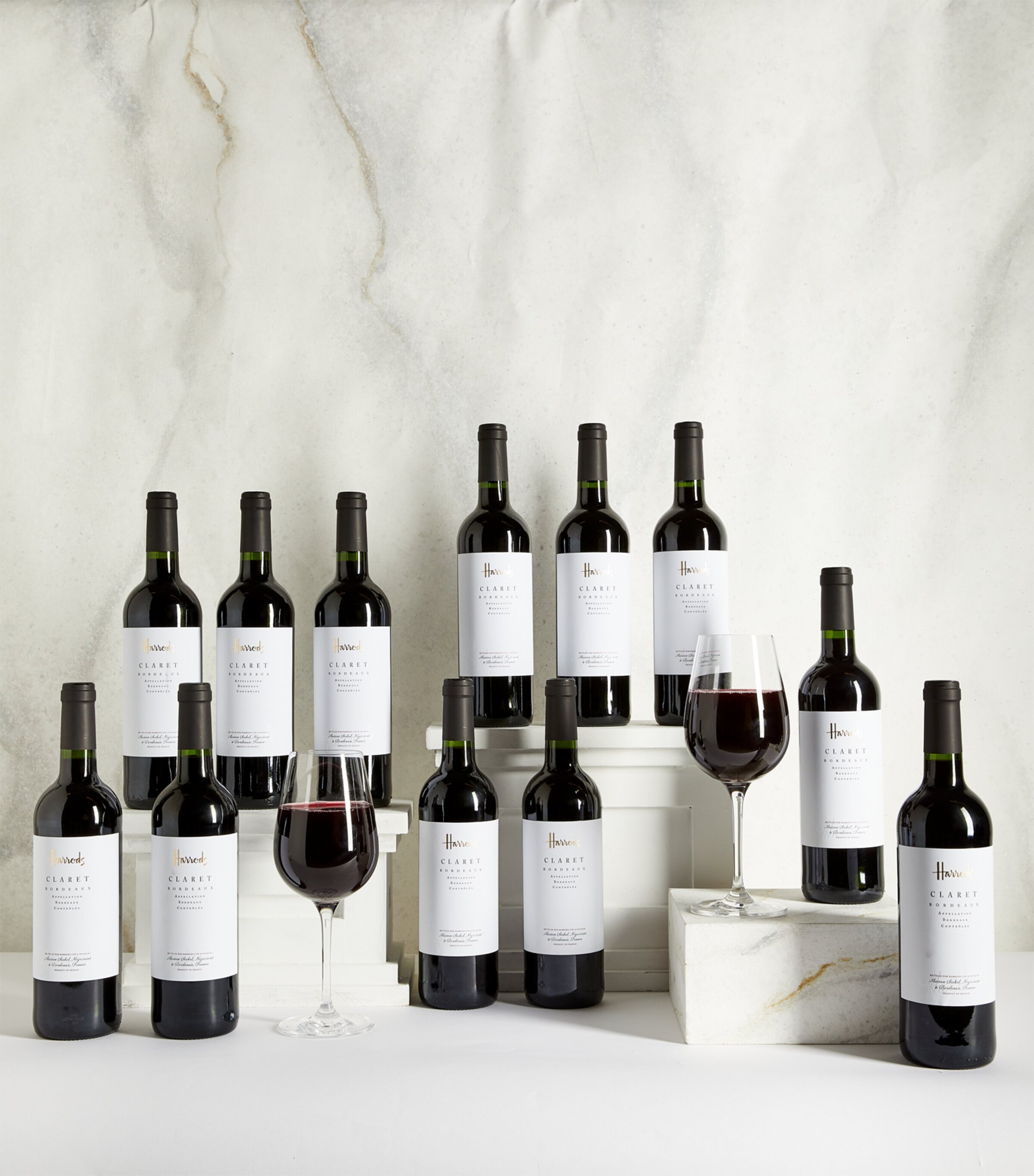 Harrods Claret Wine Case (12 Bottles) - Bordeaux, France Image 1