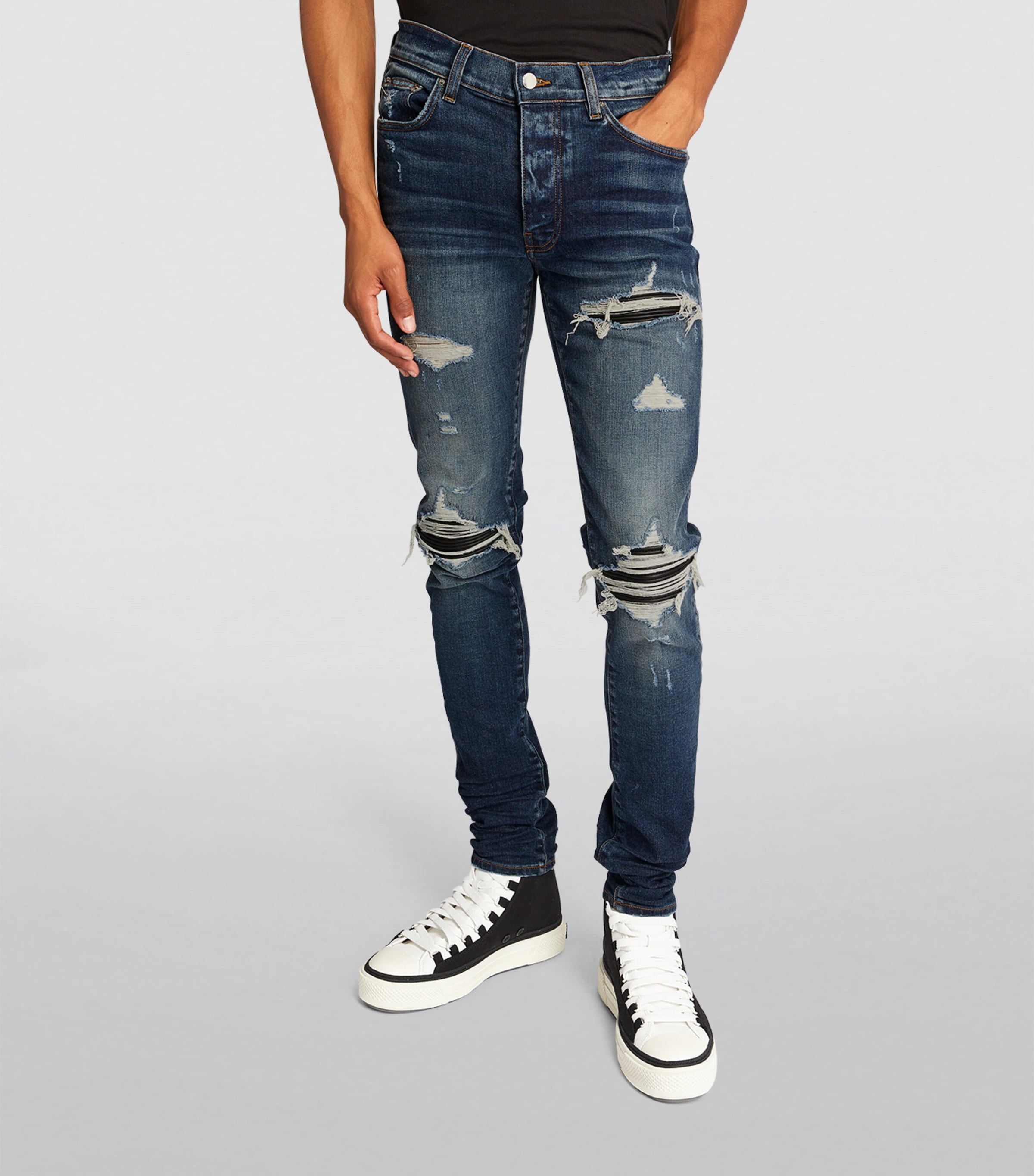 AMIRI Distressed Slim Jeans | Harrods UK