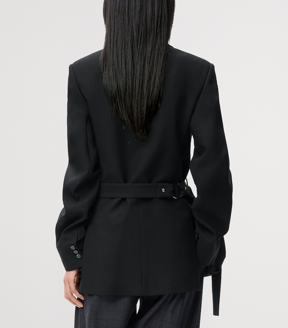 Wool Draped Blazer BLACK Image 4