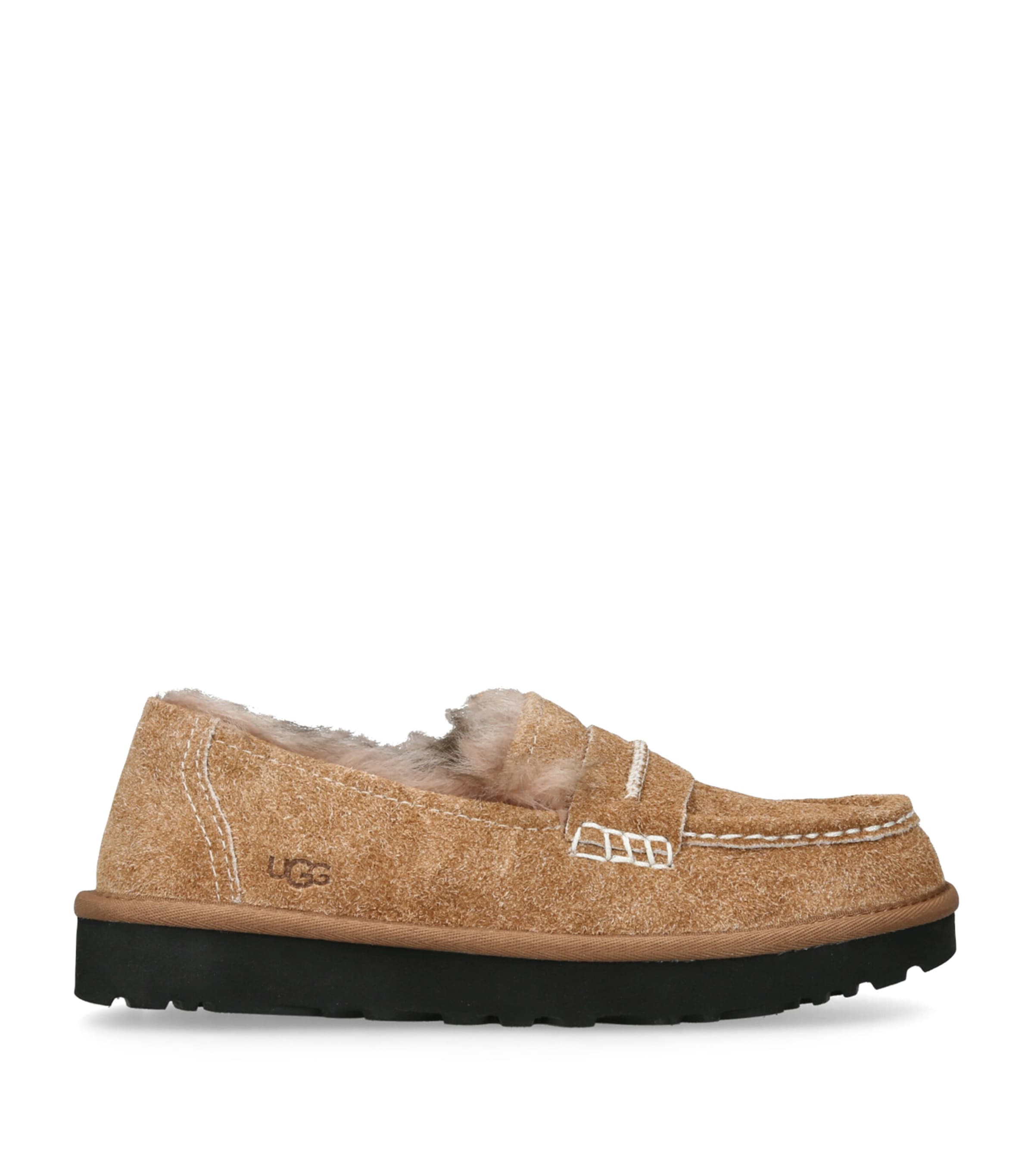 UGG Beige Suede Fur-Lined Elise Loafers | Harrods VN