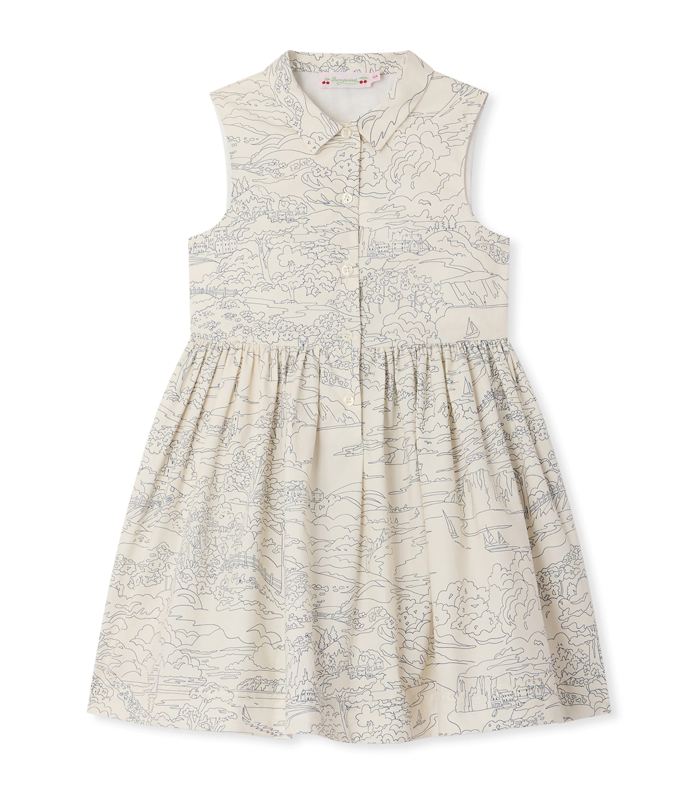 Bonpoint Cotton Printed Dress Imp Encre Image 1