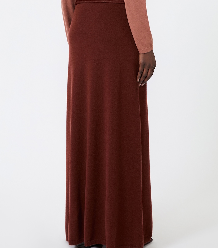 Max Mara Womens Cashmere String-Belt Maxi Skirt Rust Image 4