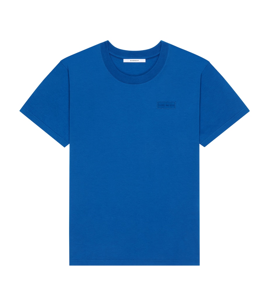 Cotton Embroidered T-Shirt ELECTRIC BLUE Image 1