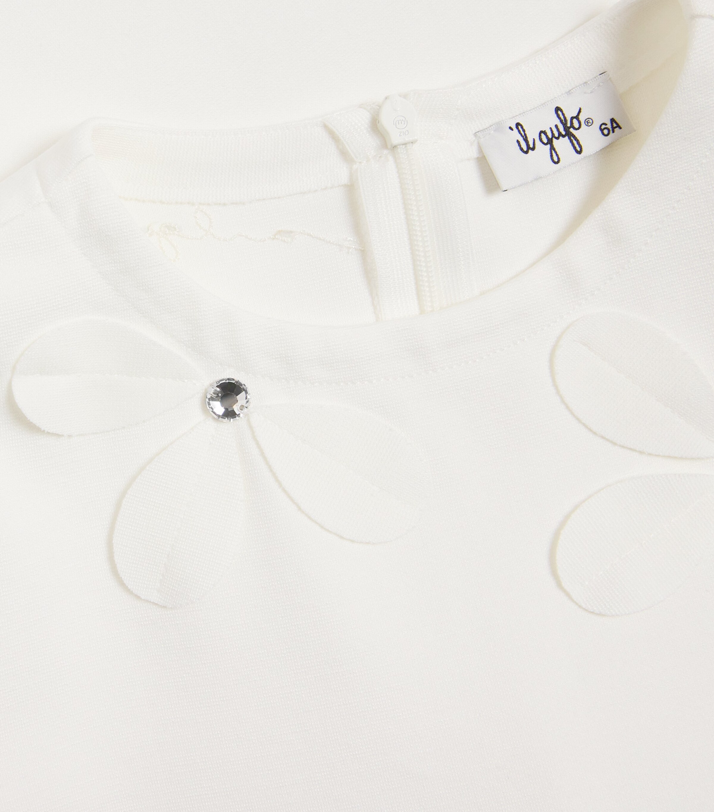 Il Gufo Embroidered Dress (2-12 Years) Milk Image 3