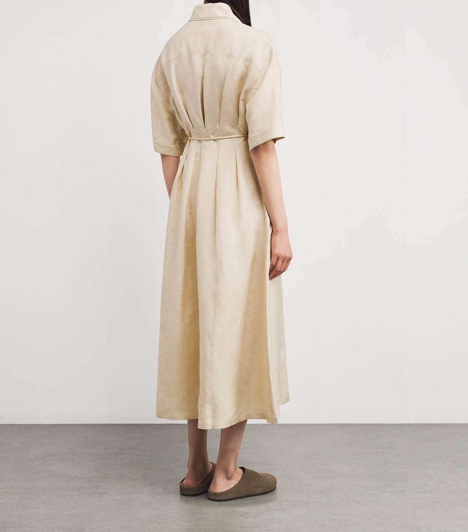 Fabiana Filippi Beige Linen-Blend Belted Shirt Midi Dress | Harrods TW Fabiana Filippi Beige Linen-Blend Belted Shirt Midi Dress | Harrods TW