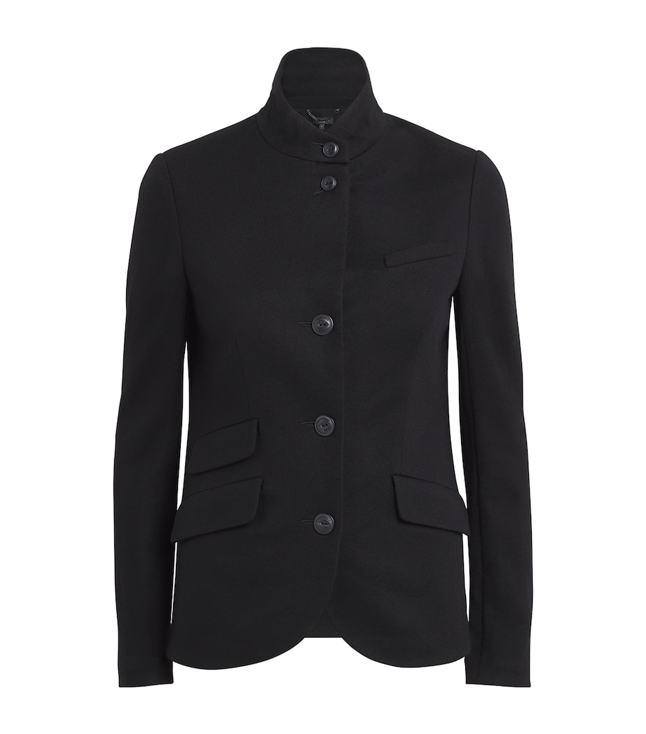 Wool Stand-Collar Slade Blazer BLACK Image 1