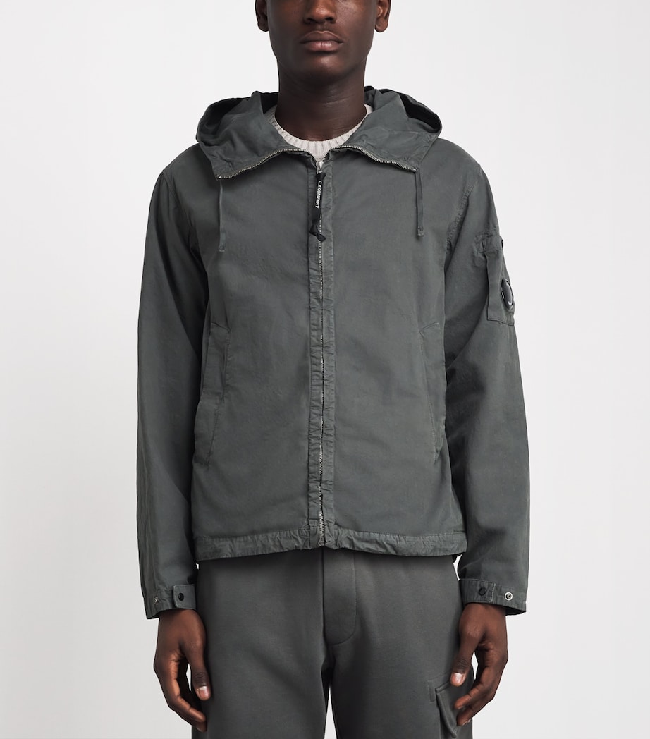 C.P. Company Mens Cotton Poplin Hooded Lens Jacket Gunmetal Image 4