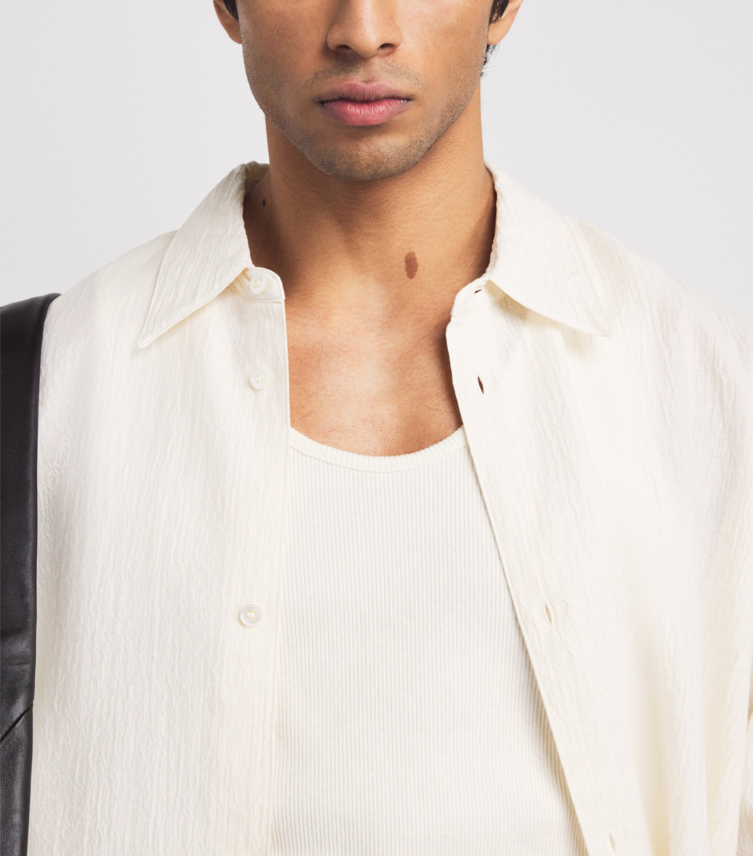 LEMAIRE タンクトップ RIB TANK TOP IN COTTON JERSEY - Black - Cotton Linen Rib Jersey