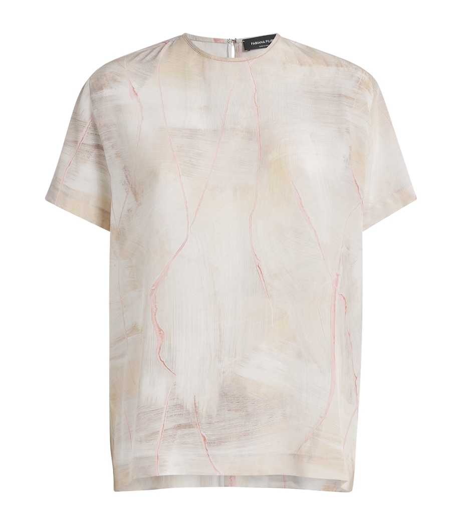 Fabiana Filippi Womens Silk T-Shirt Burro/acro/peona Image 1