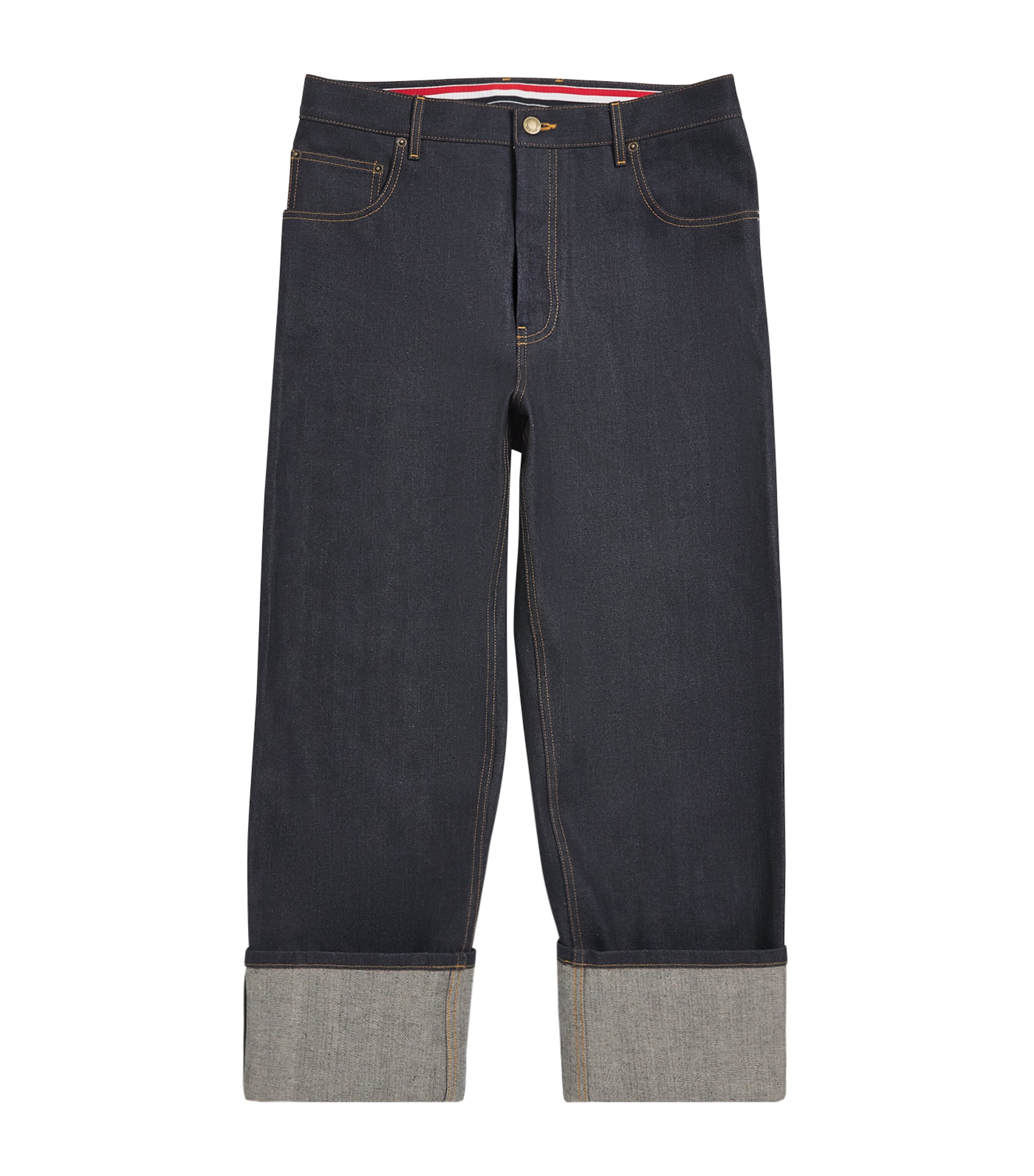Thom Browne Mens Selvedge Denim Straight Jeans Navy Image 1