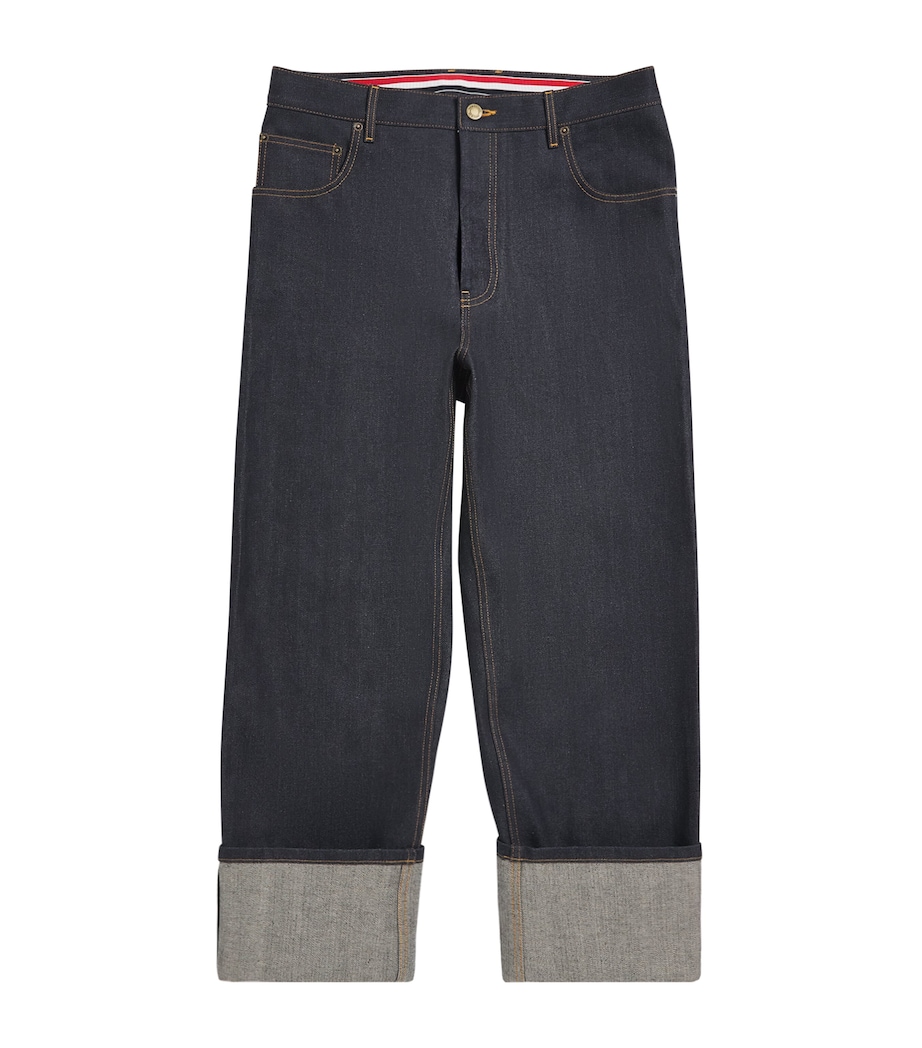Thom Browne Mens Selvedge Denim Straight Jeans Navy Image 1