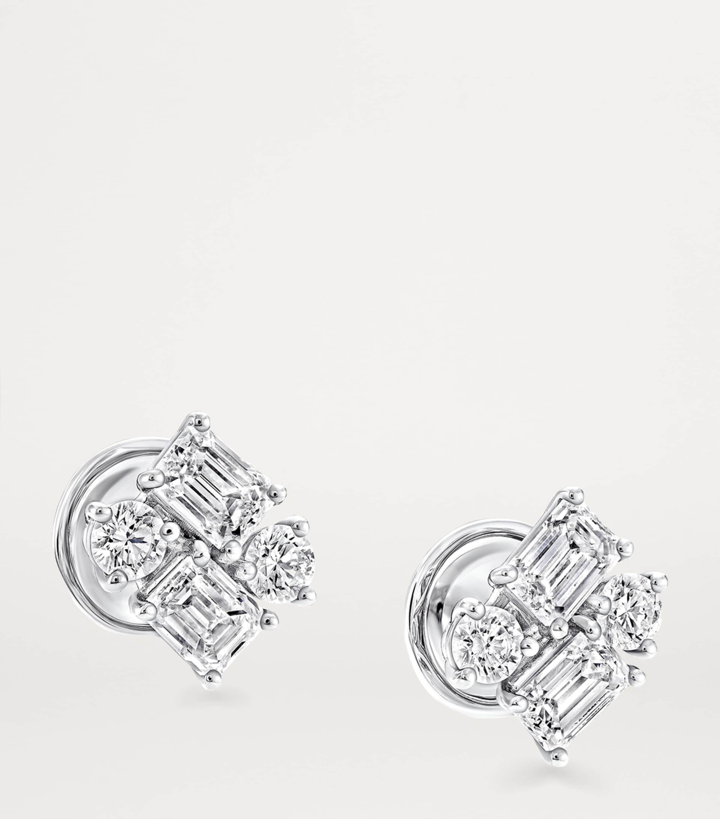 White Gold and Diamond Classic Earrings WHITE GOLD Image 2