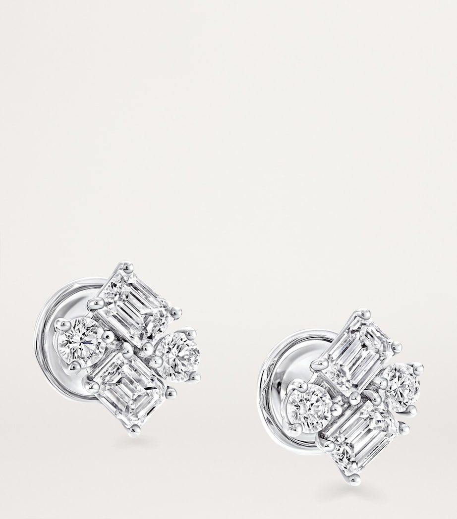 White Gold and Diamond Classic Earrings WHITE GOLD Image 2