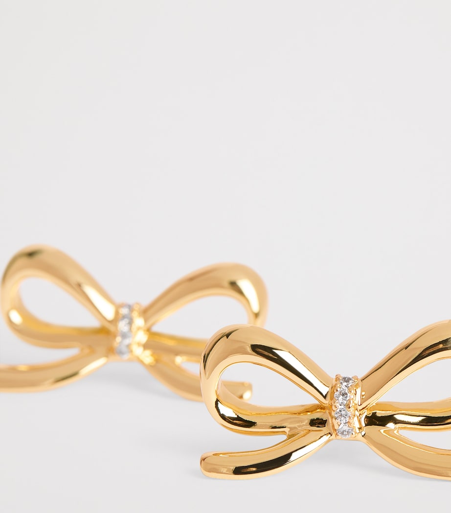 Embellished Bow Earrings GOLD Image 5