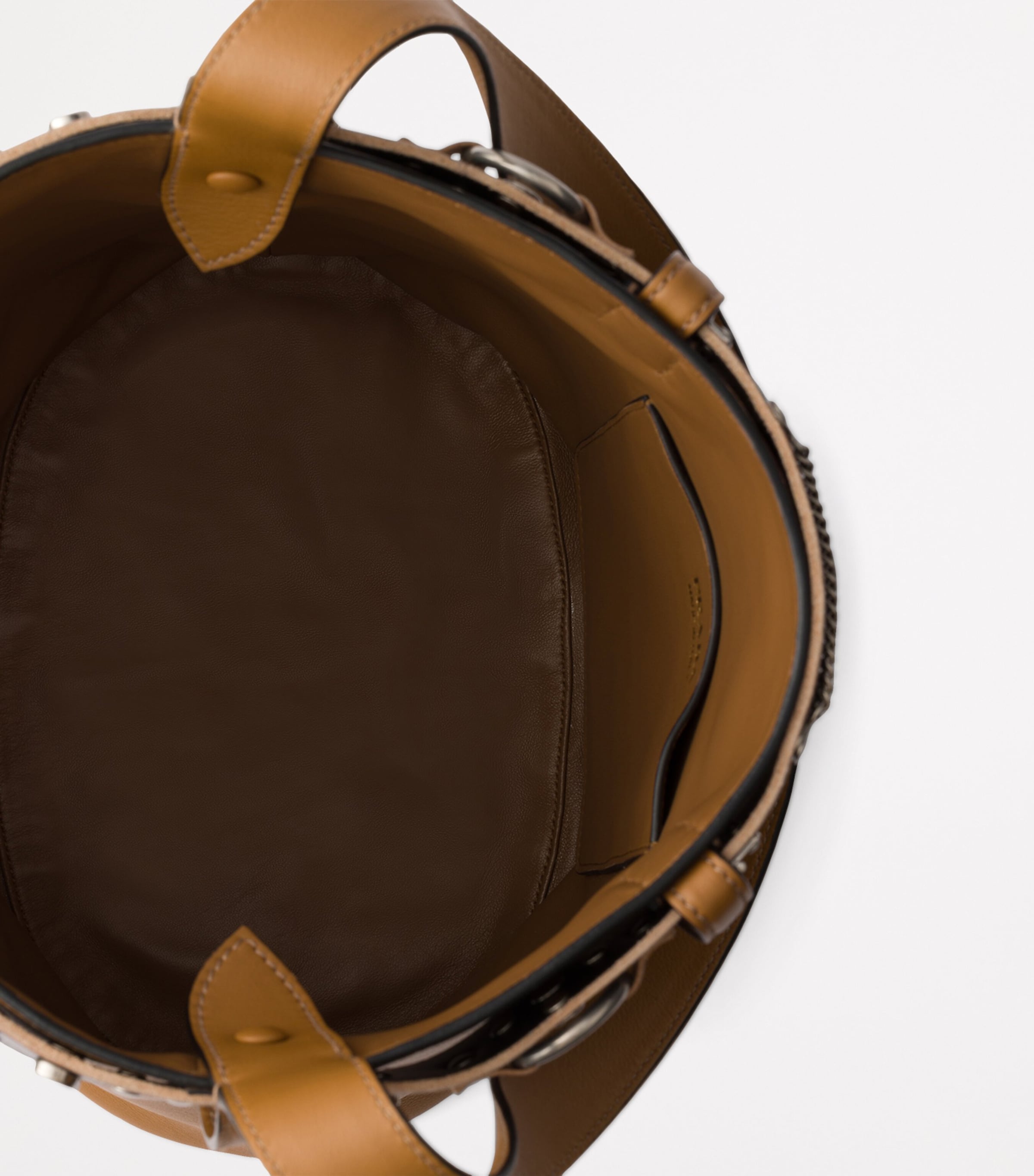 Leather Buckled Bucket Bag F0ILJ Image 6