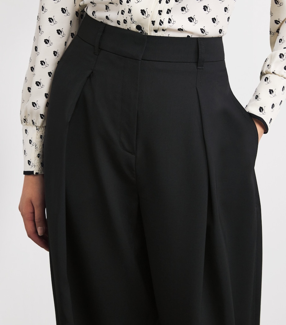 Wool Tapered Trousers BLACK Image 6