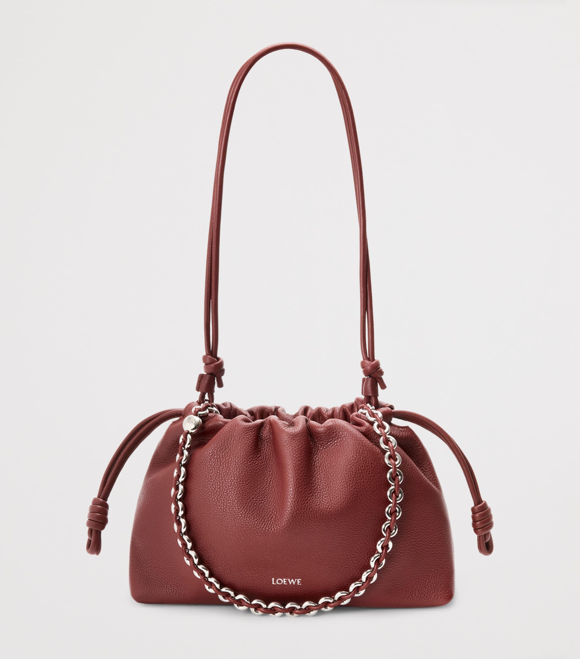 Medium Leather Flamenco Shoulder Bag MAHOGANY Image 6