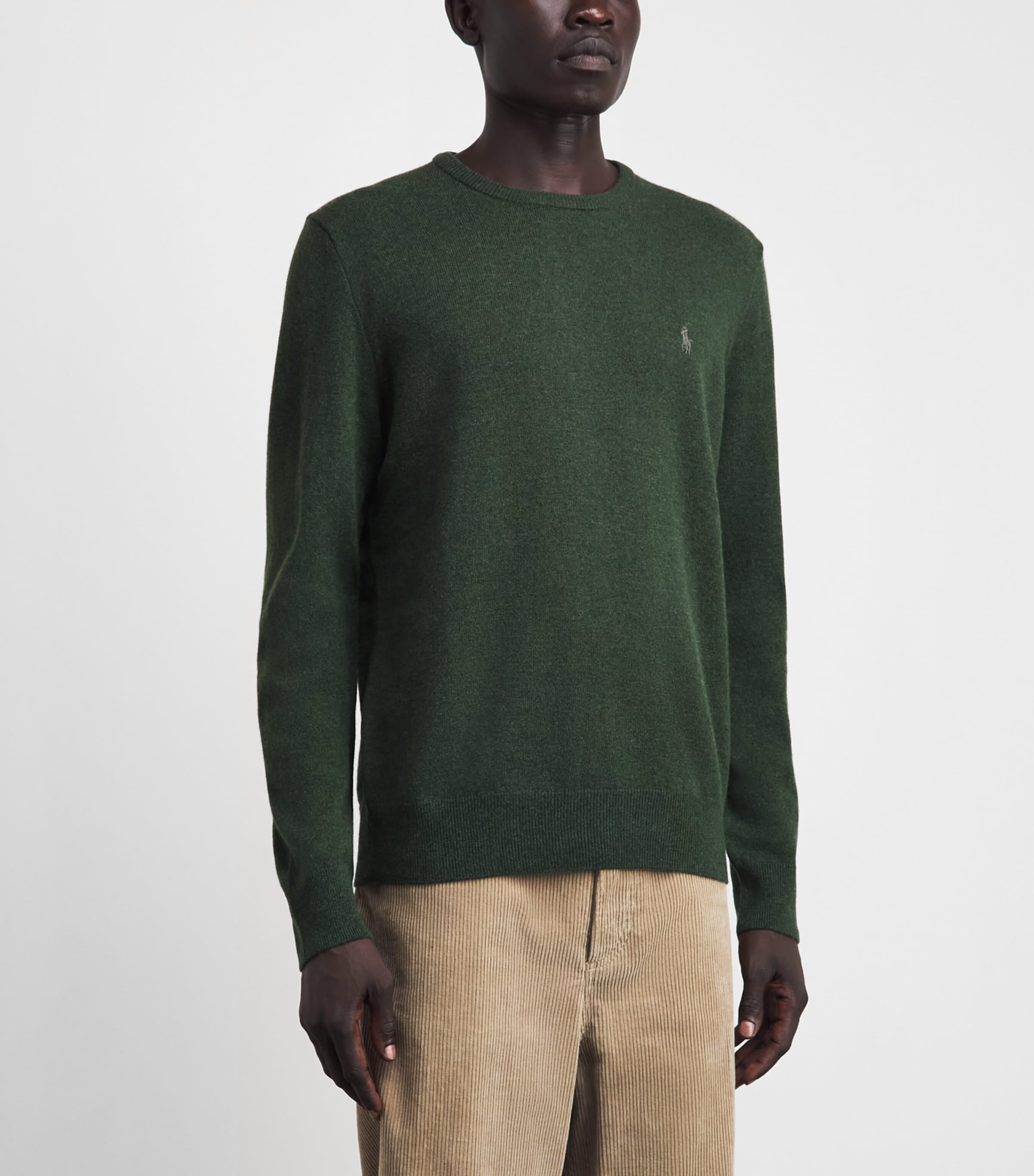 Polo Ralph Lauren Mens Wool Polo Pony Sweater Lodgepole Pine Hther Image 4