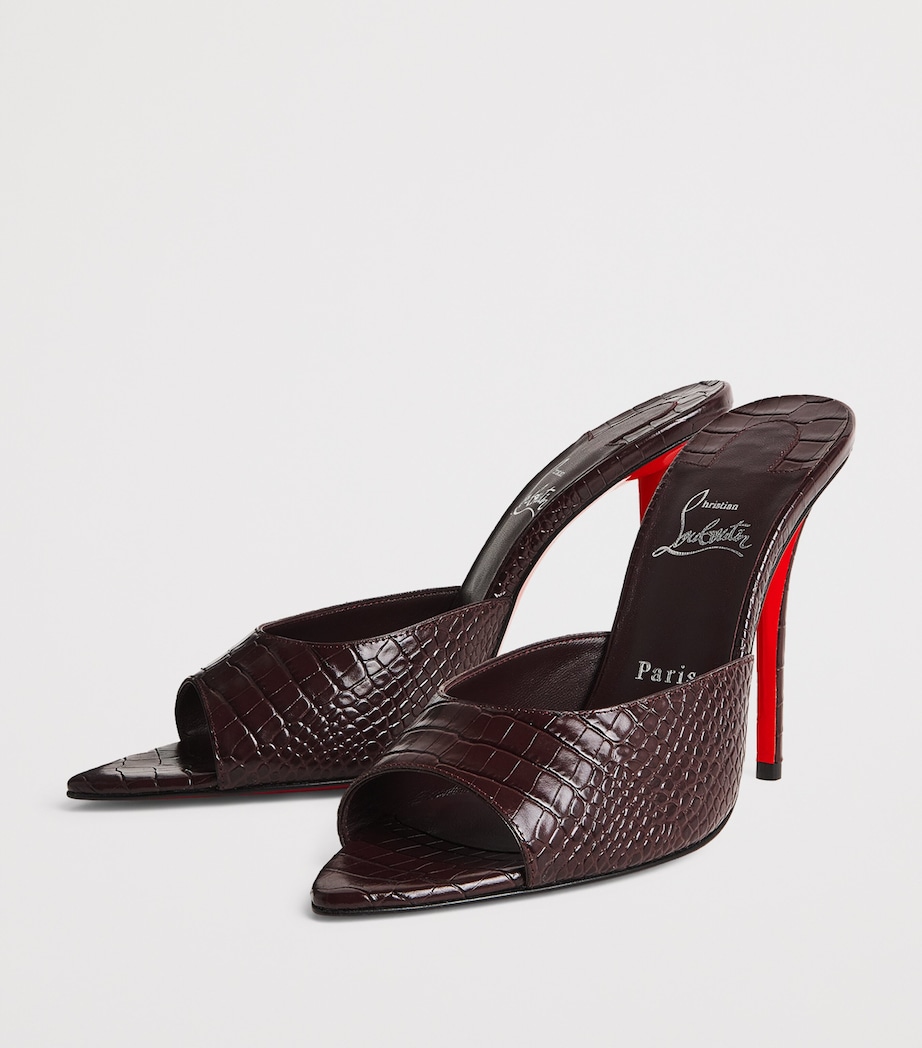 Miss Z Alligator-Embossed Leather Heeled Mules 100 R839 Image 3