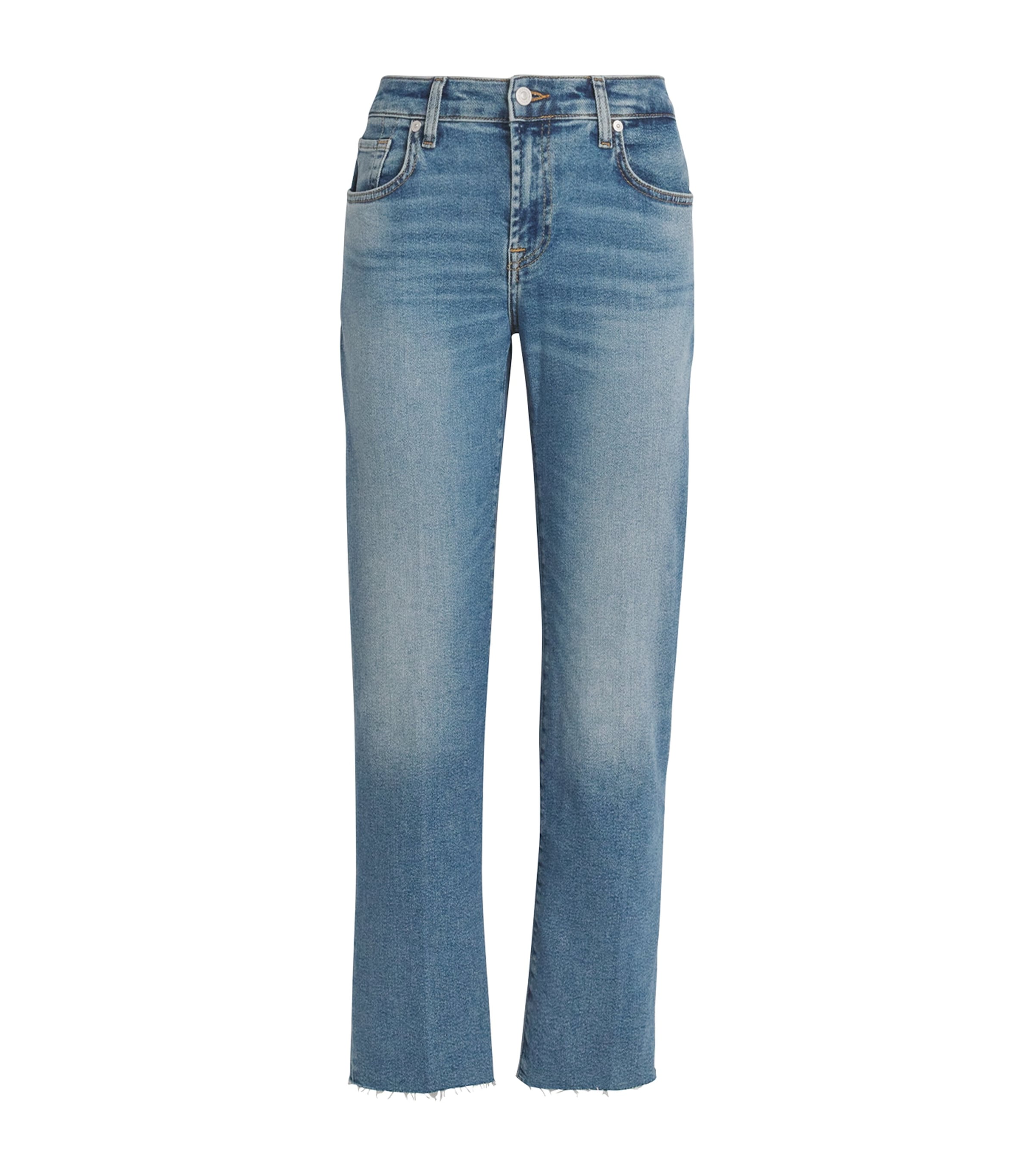 7 For All Mankind Calie High-rise Straight Jeans In Blue