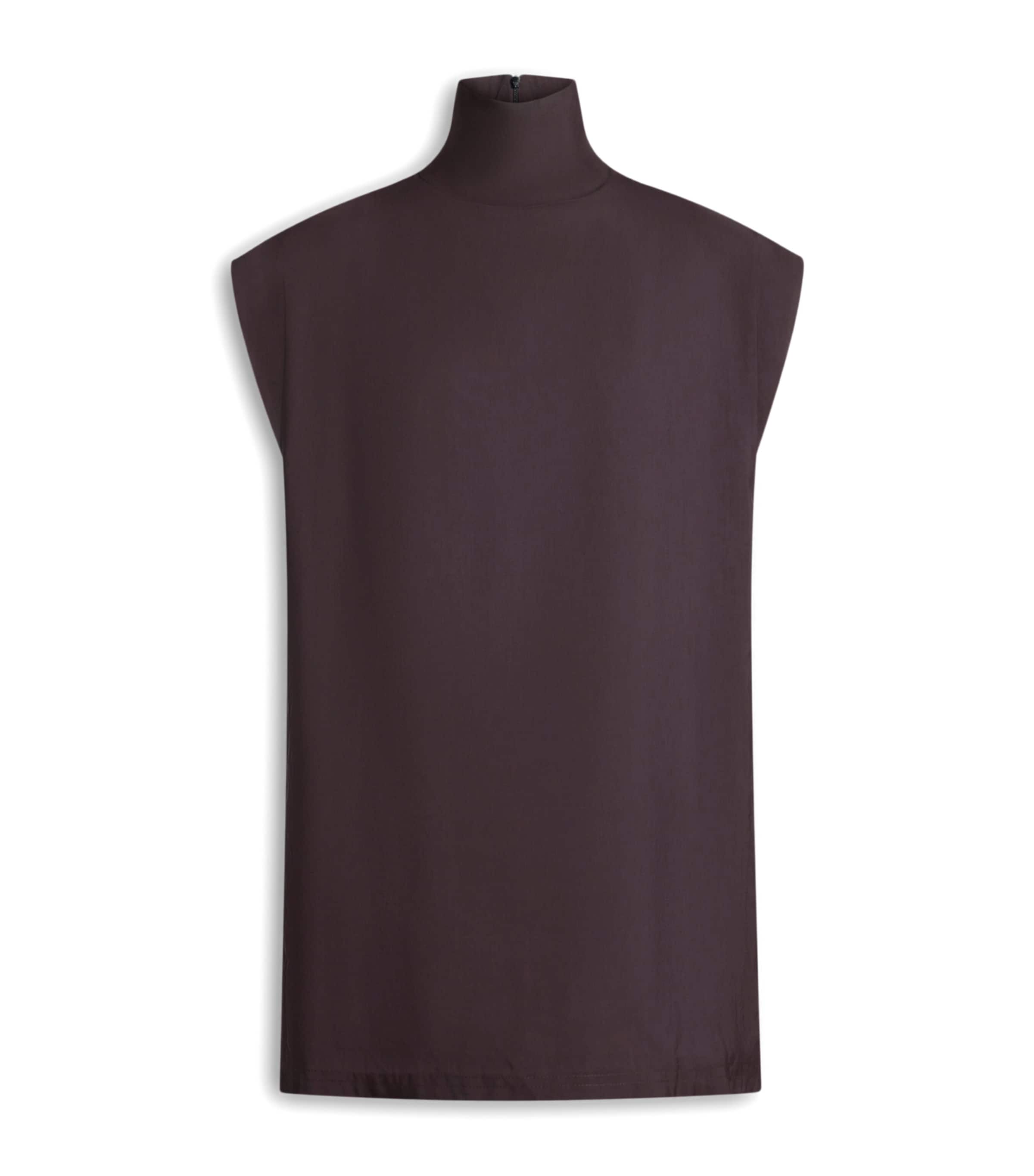 Alaïa Womens Paper-Blend Sleeveless Top Aubergine Image 1