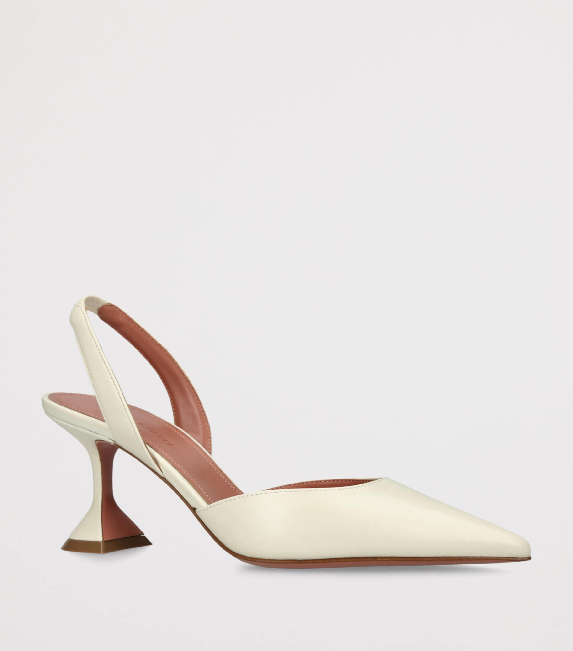 Leather Holli Slingback Pumps 70 BONE Image 3