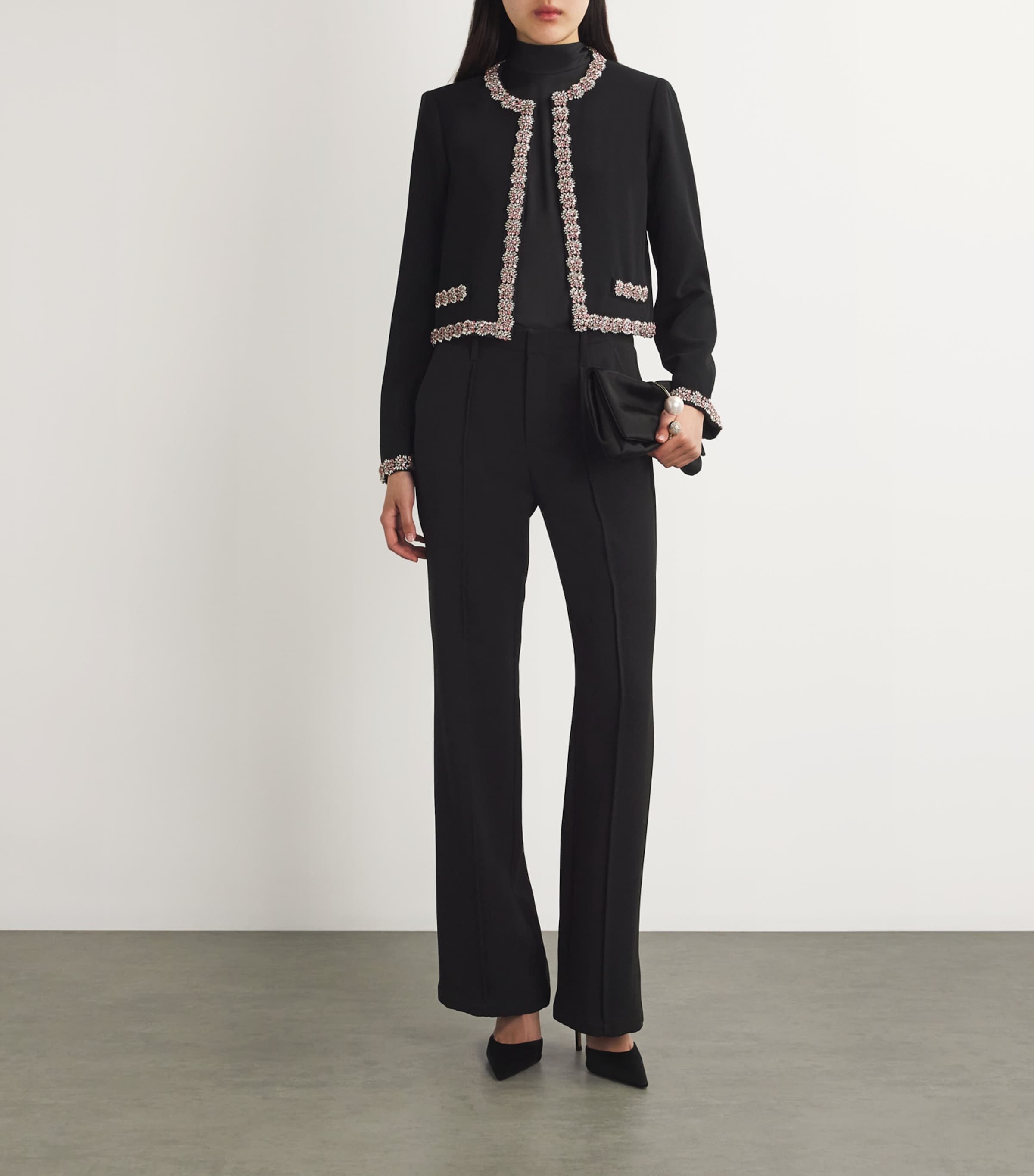 Cinq A Sept Womens Embellished Penelope Jacket Black/multi Image 2