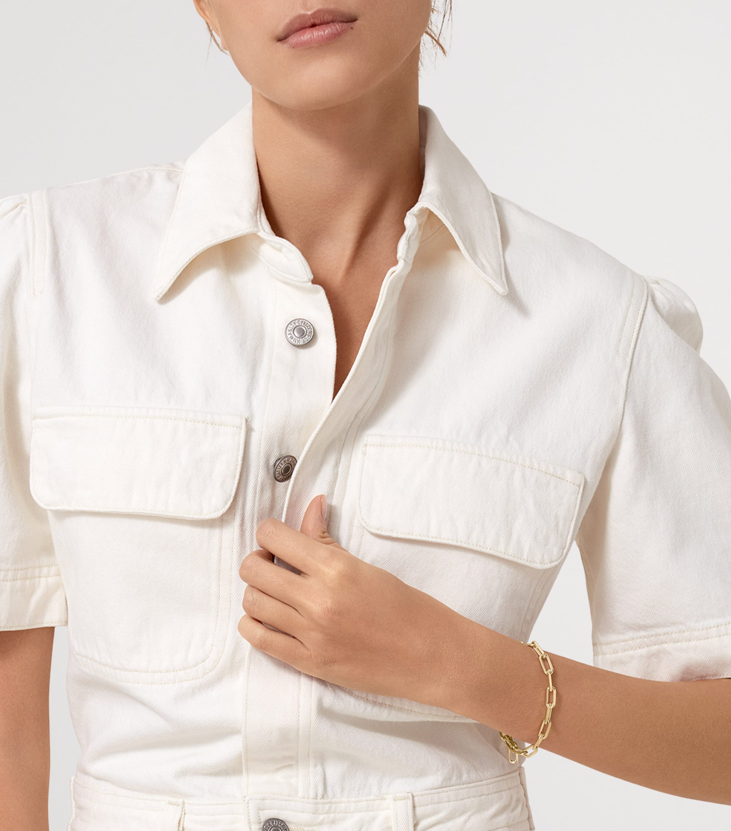 Medium Yellow Gold Santos de Cartier Chain Bracelet YELLOW GOLD Image 2