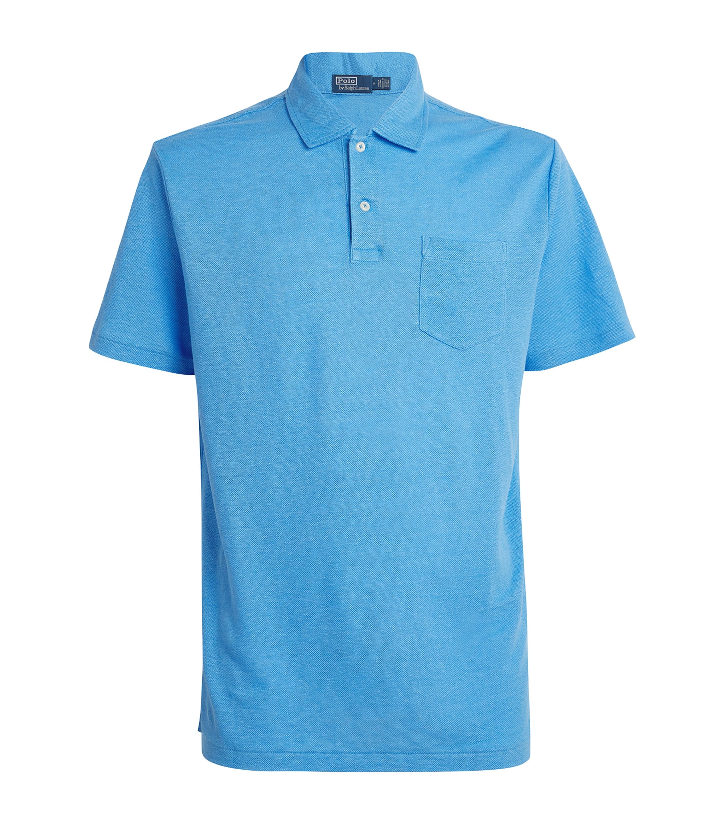 Shop Polo Ralph Lauren Linen Piqué Polo Shirt In Blue