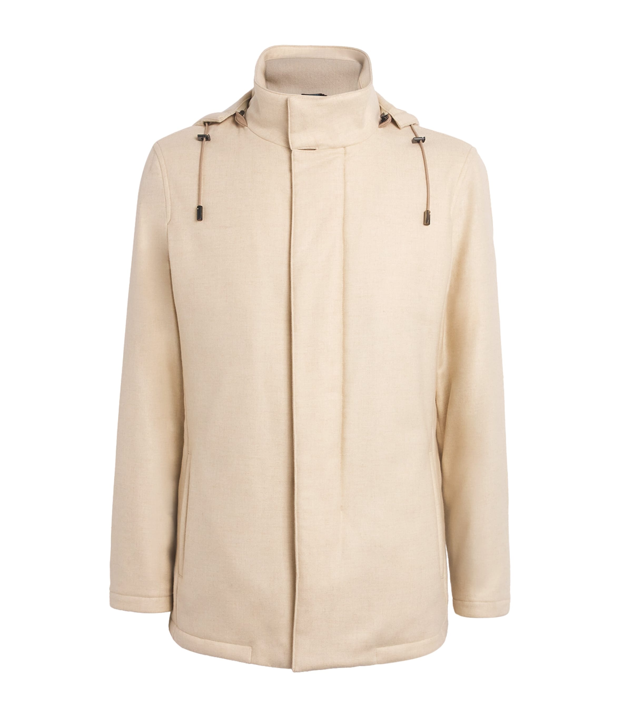 Colombo Cashmere Padded Car Coat In Neutral