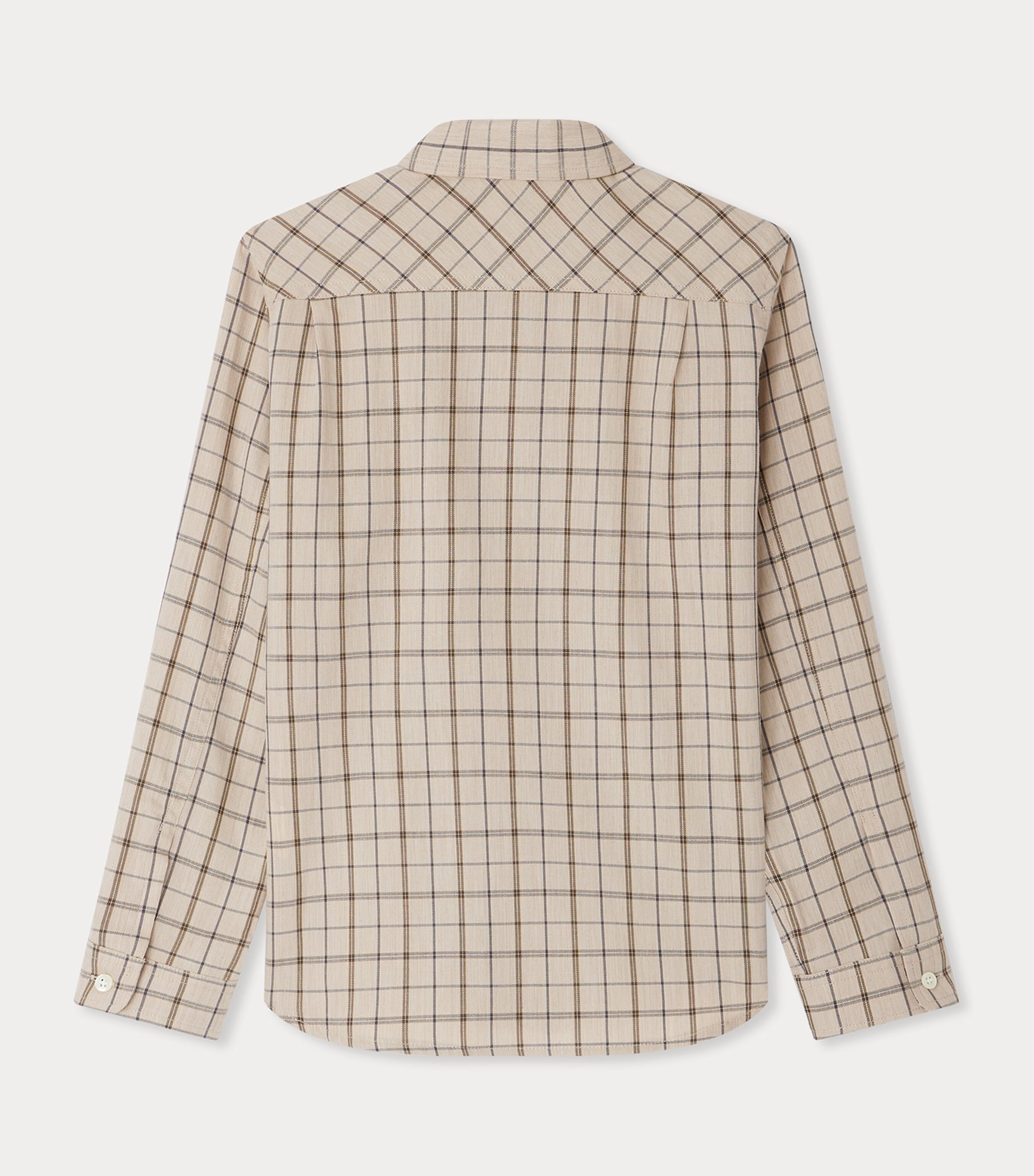 Cotton-Wool Check Shirt (4-14 Years) CA NOISETTE Image 2