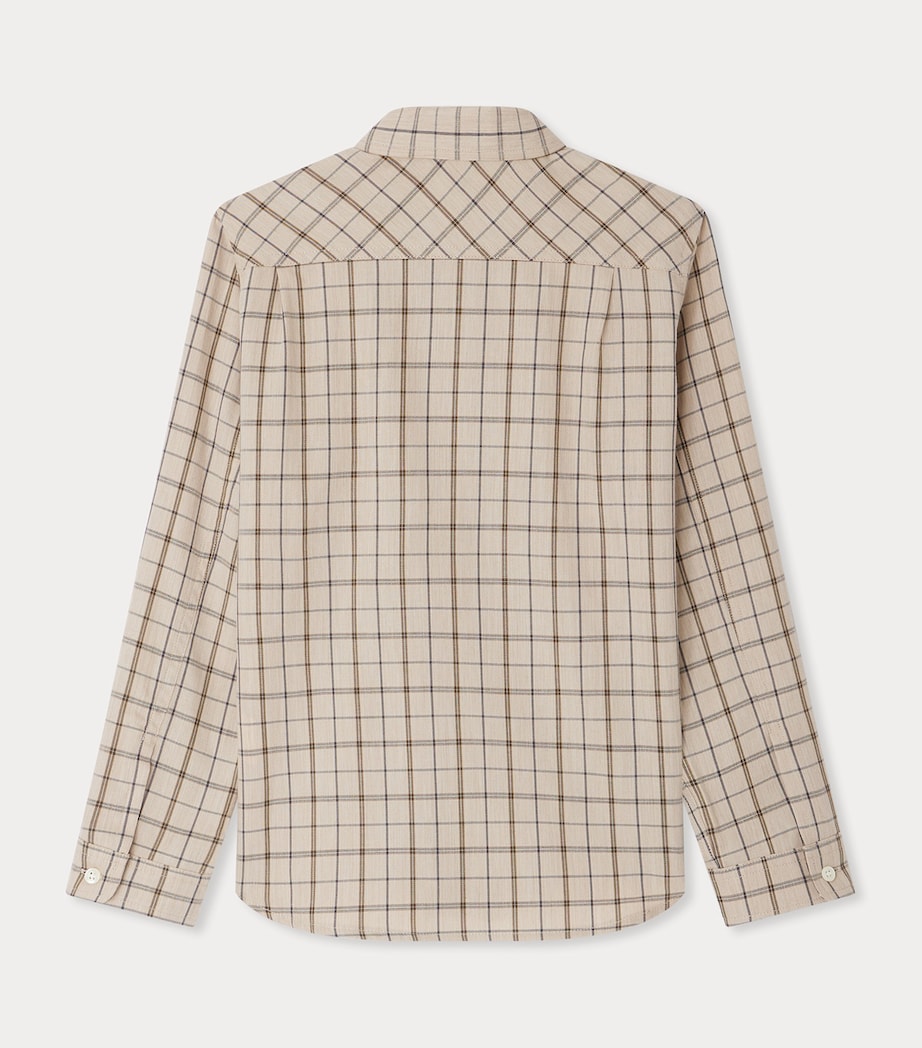 Cotton-Wool Check Shirt (4-14 Years) CA NOISETTE Image 2