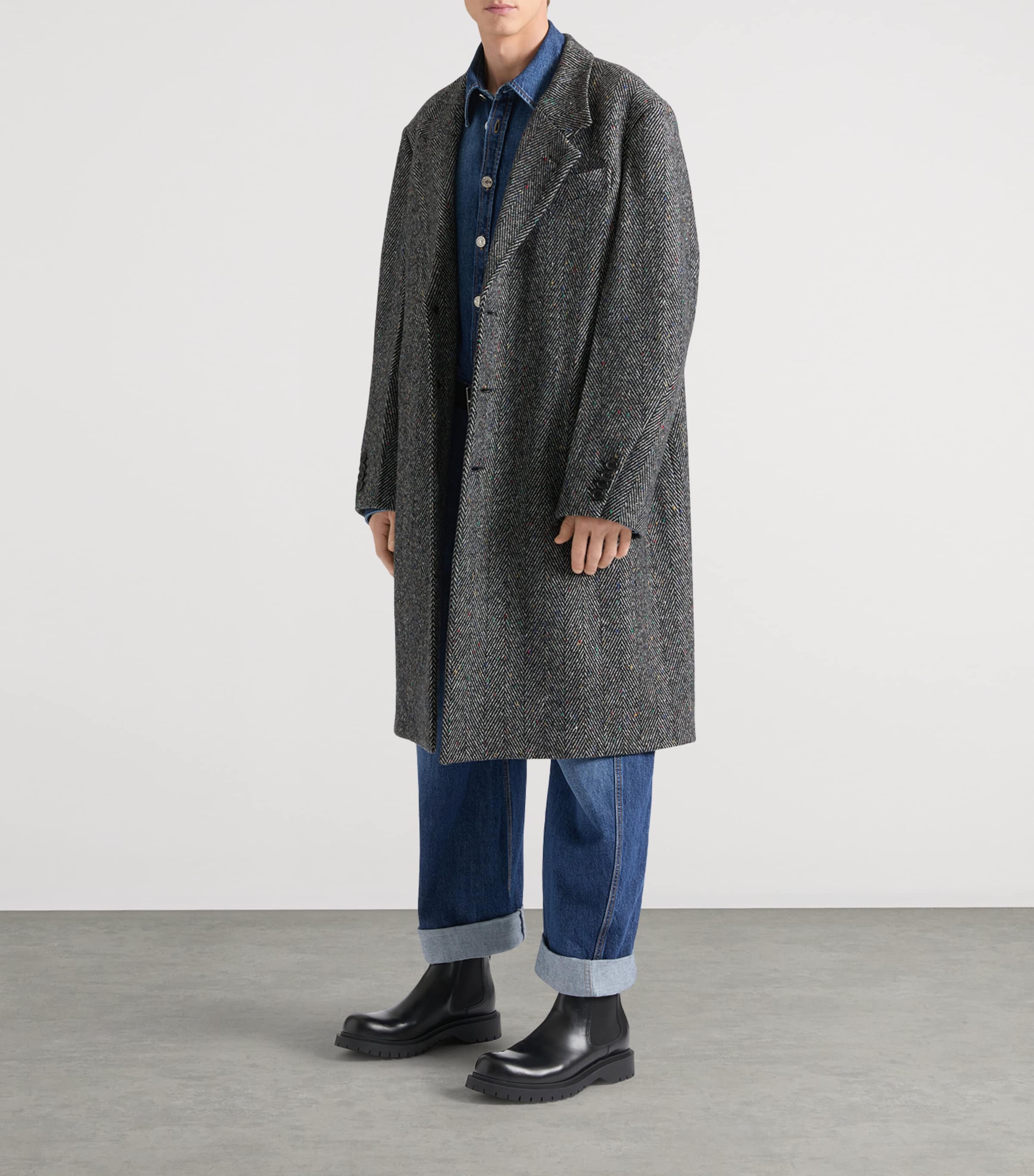 Cotton Couture Seam Coat BLACK/WHITE Image 3