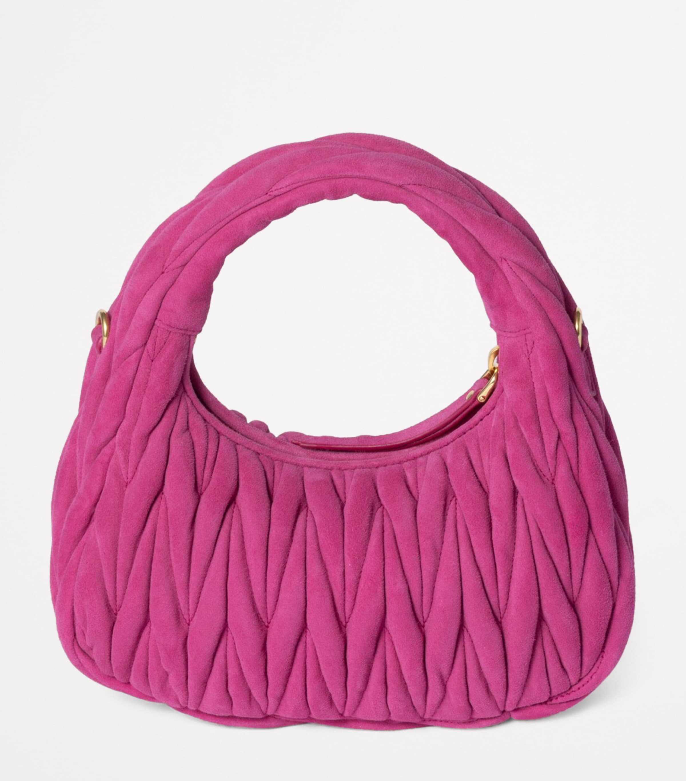 関税込 MiuMiu | Wander suede bag Wander Small matelassé suede shoulder bag in brown - Miu Miu