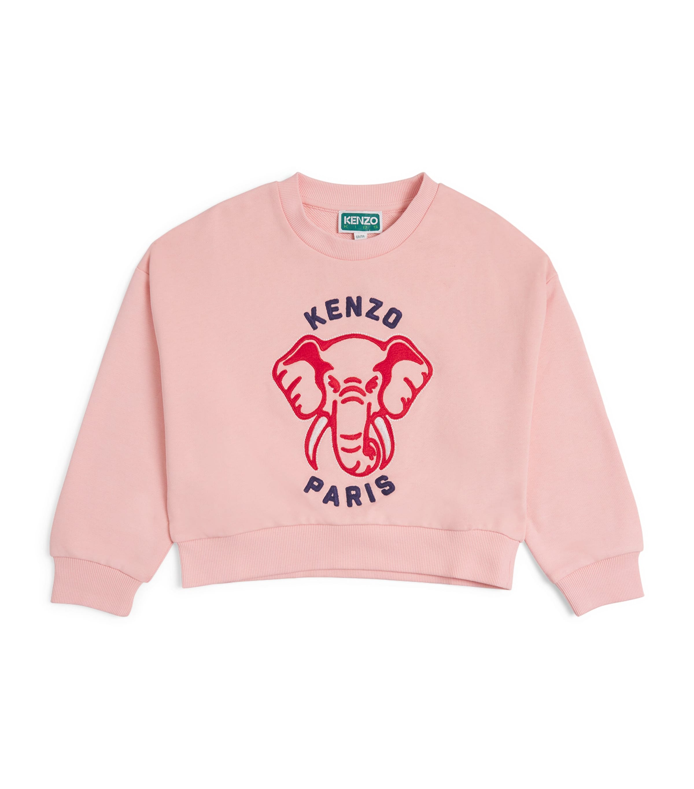 Kenzo Cotton Elephant Logo Sweater In Pink