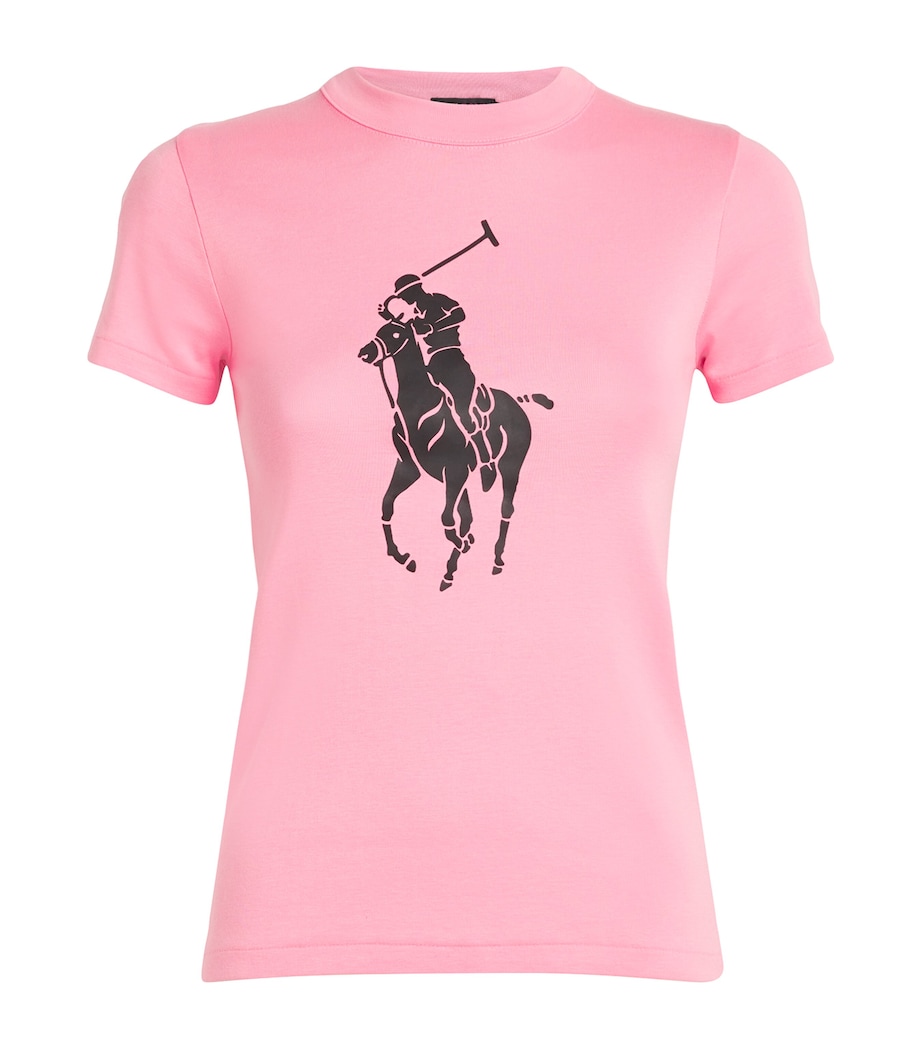 Cotton Polo Pony T-Shirt COURSE PINK Image 1