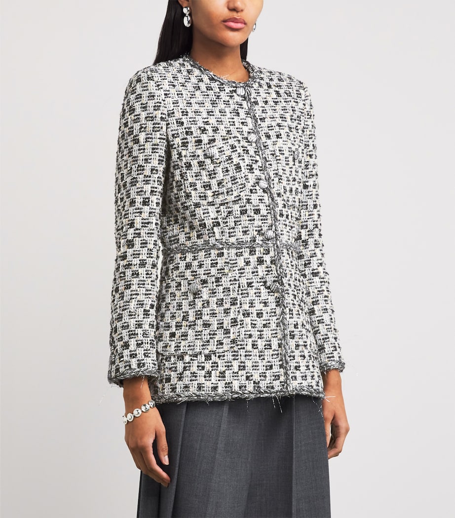 Tweed Tailored Diya Jacket SILVER Image 3