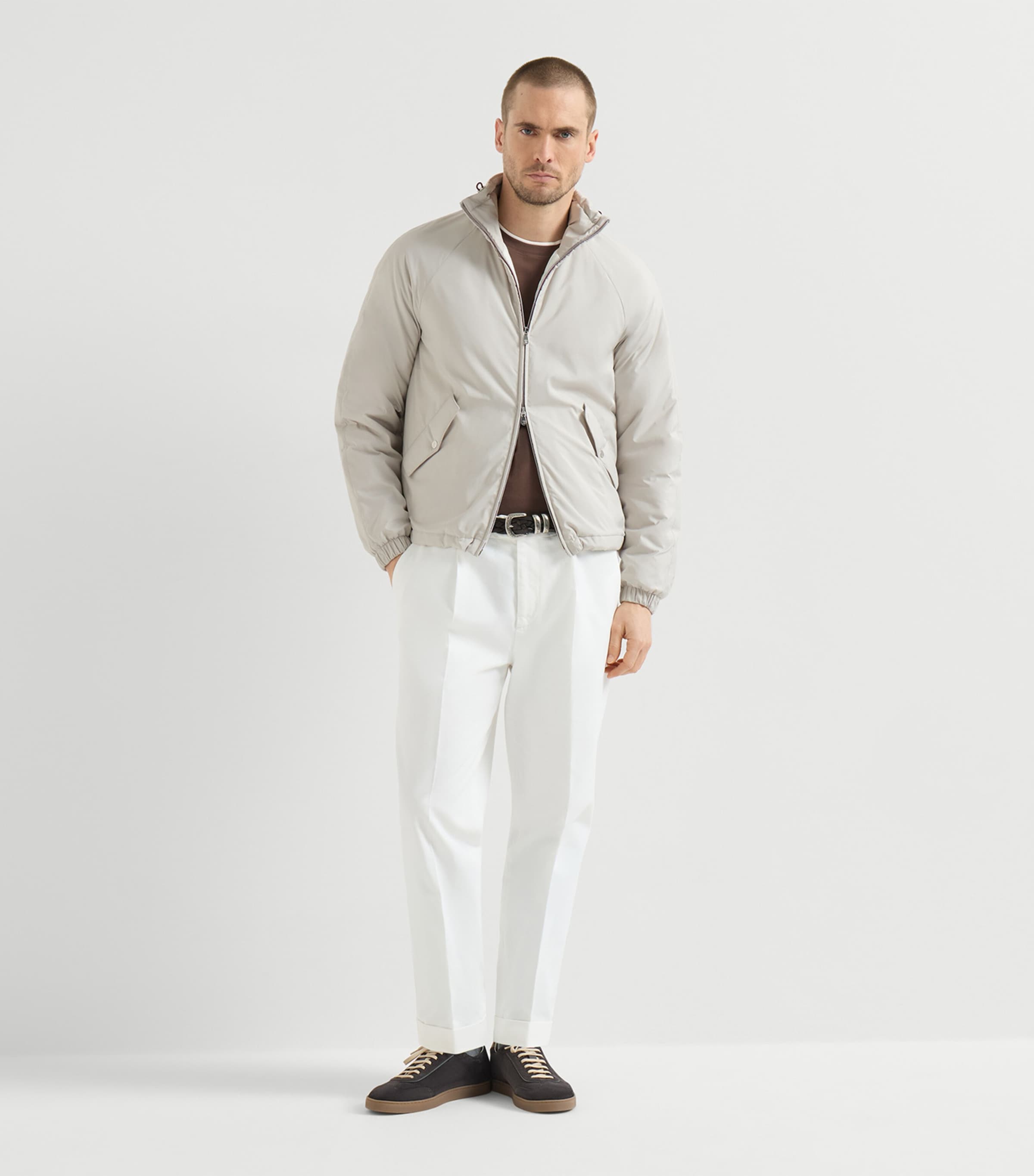 Brunello Cucinelli Mens Water-Resistant Packable Hood Jacket Image 5