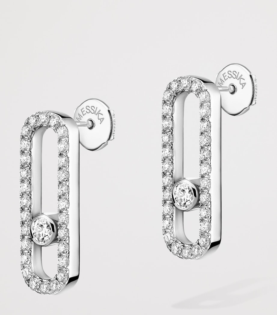 Messika Move Uno White Gold and Diamond Stud Earrings White Gold Image 3