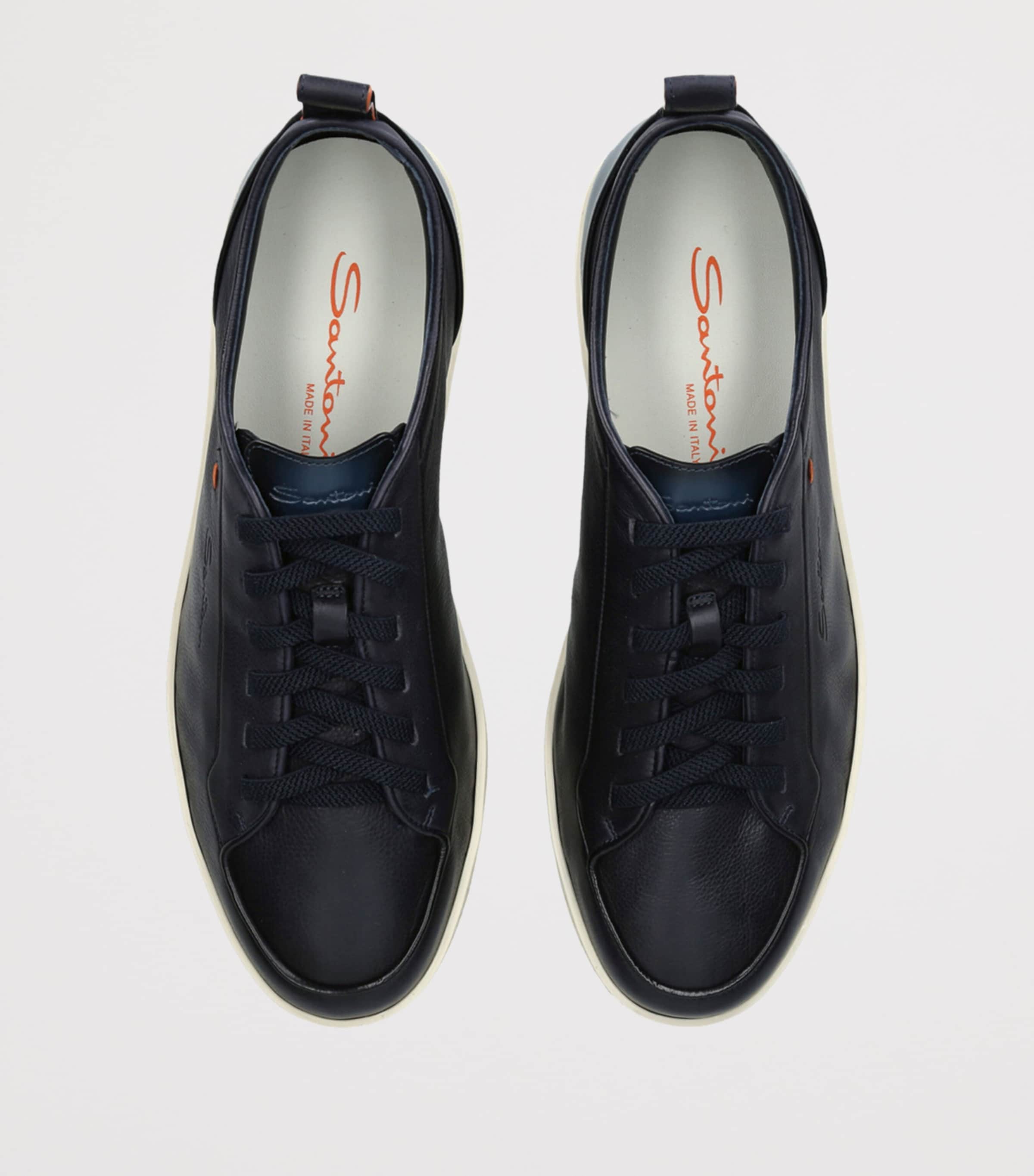 Santoni Leather Montecarlo Sneakers Blue Other Image 4