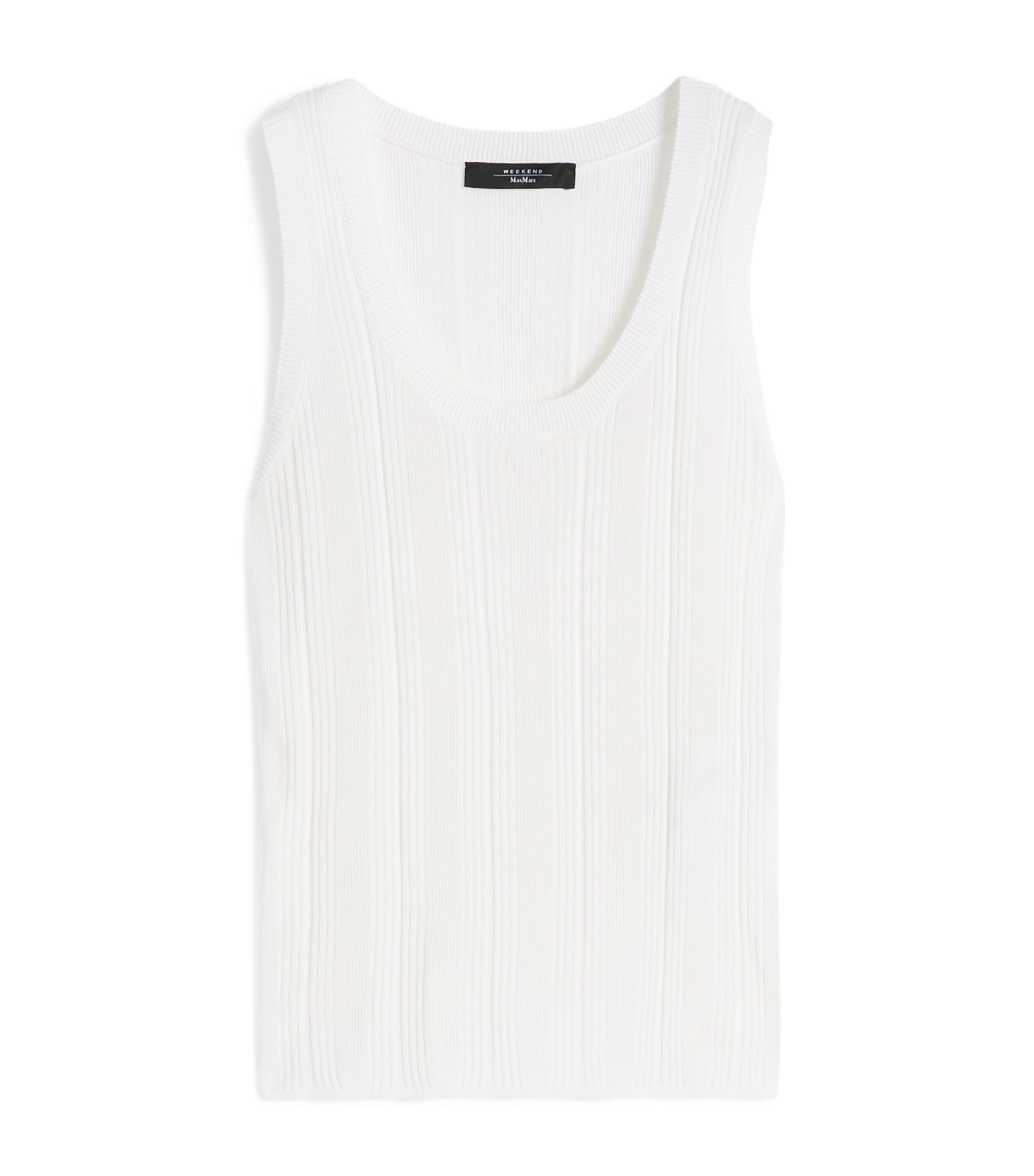 Weekend Max Mara Womens Rib-Knit Tank Top White Image 1